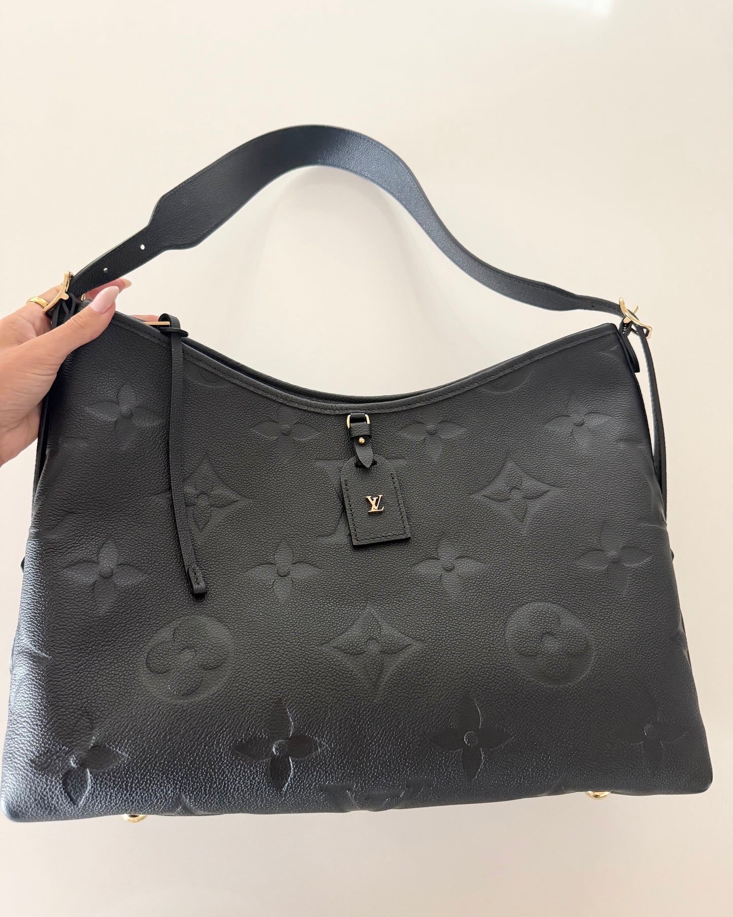Louis Vuitton Black Monogram Empreinte Leather Carryall MM