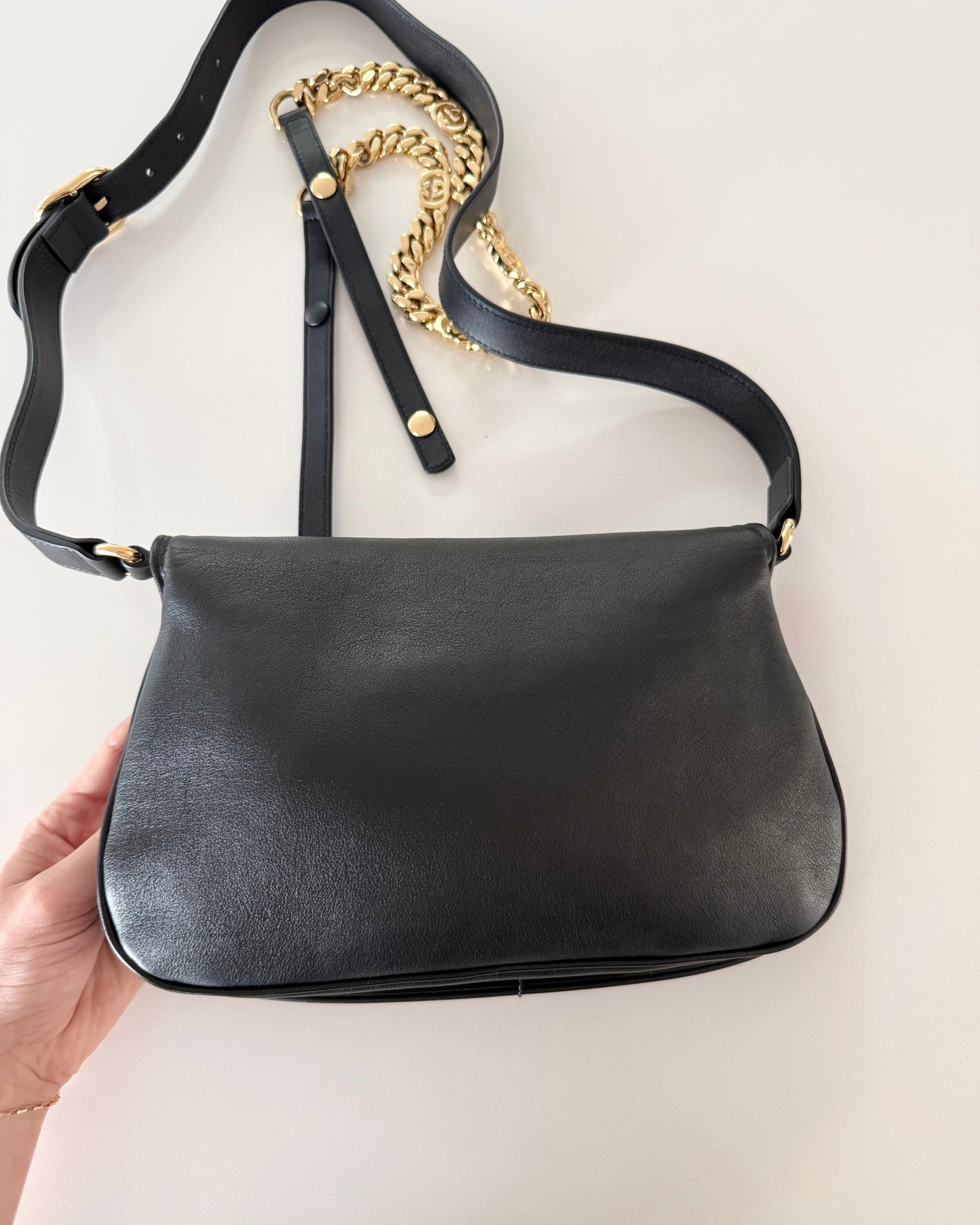 Gucci Black Leather Blondie Shoulder Bag