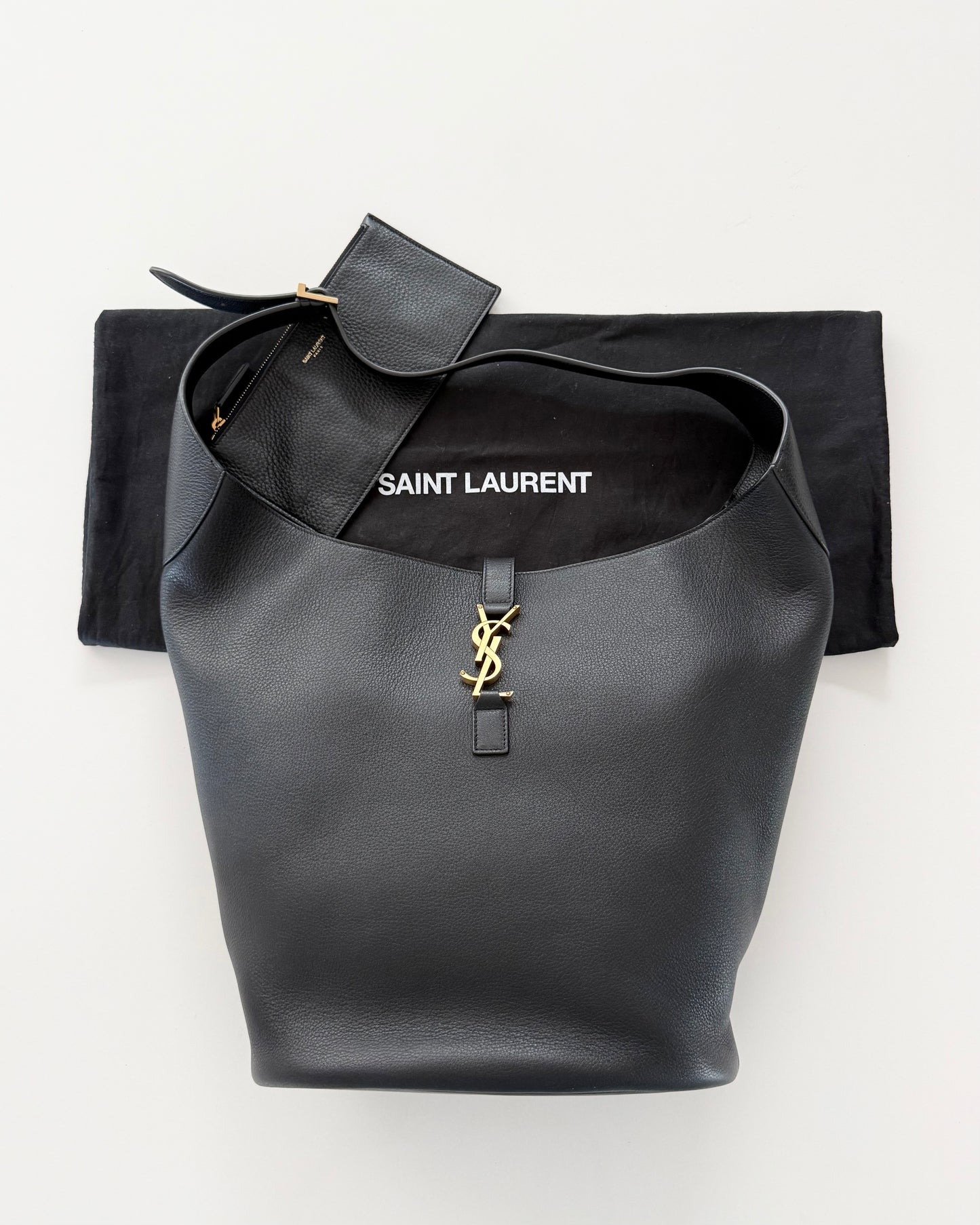 Saint Laurent Black Leather Le5A7 Hobo from 2024