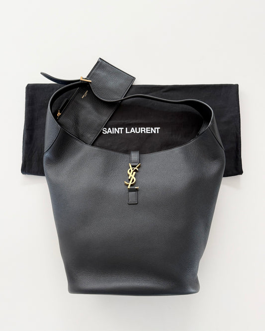 Saint Laurent Black Leather Le5A7 Hobo from 2024