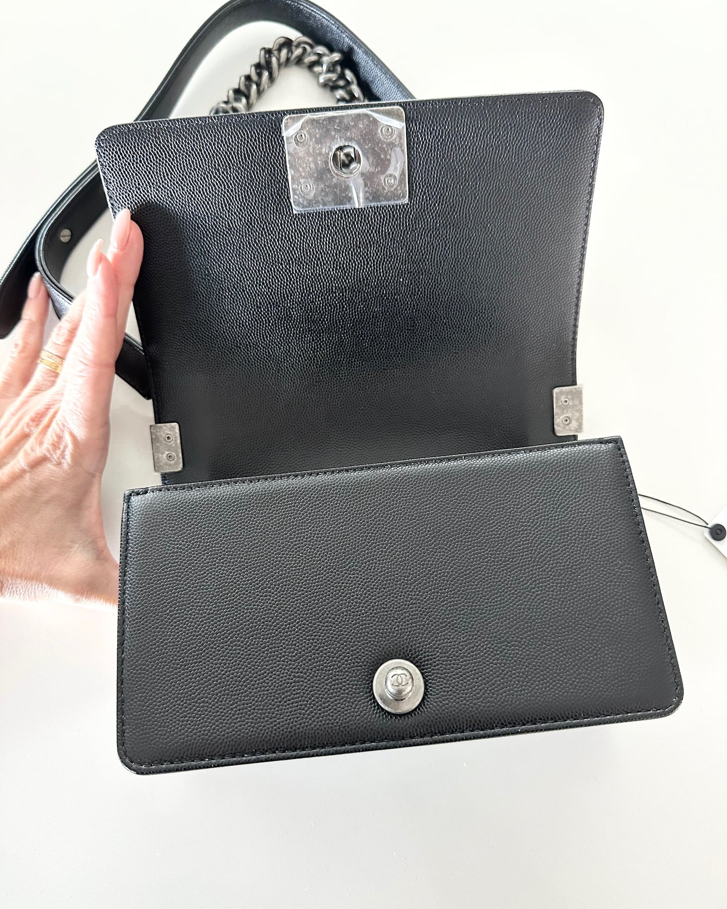 Chanel Black Caviar Small Boy Bag
