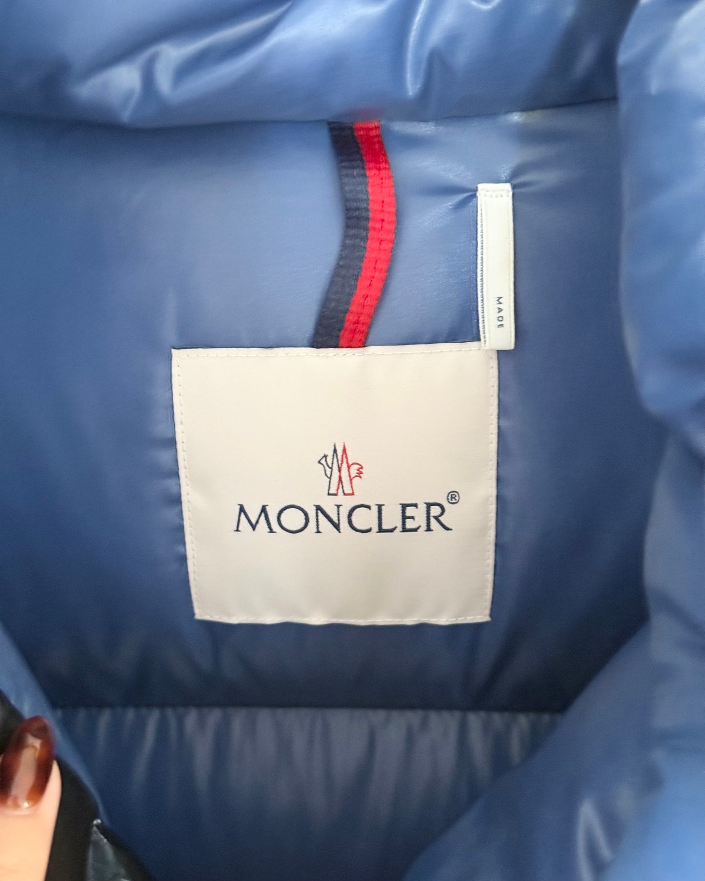 Moncler Metallic Blue Down Gaou Parka Jacket size 2/M