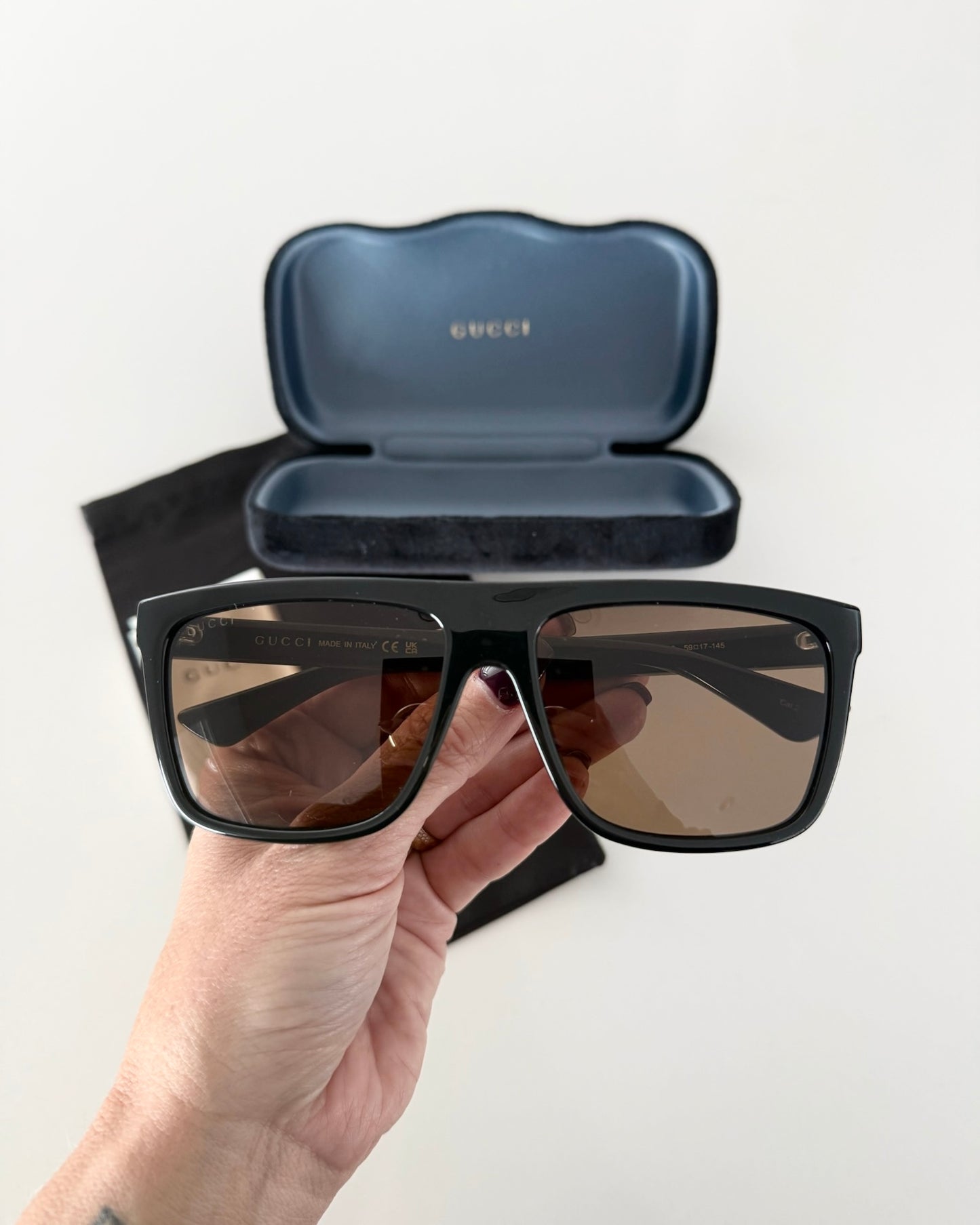 Gucci Black Flat Top Sunglasses