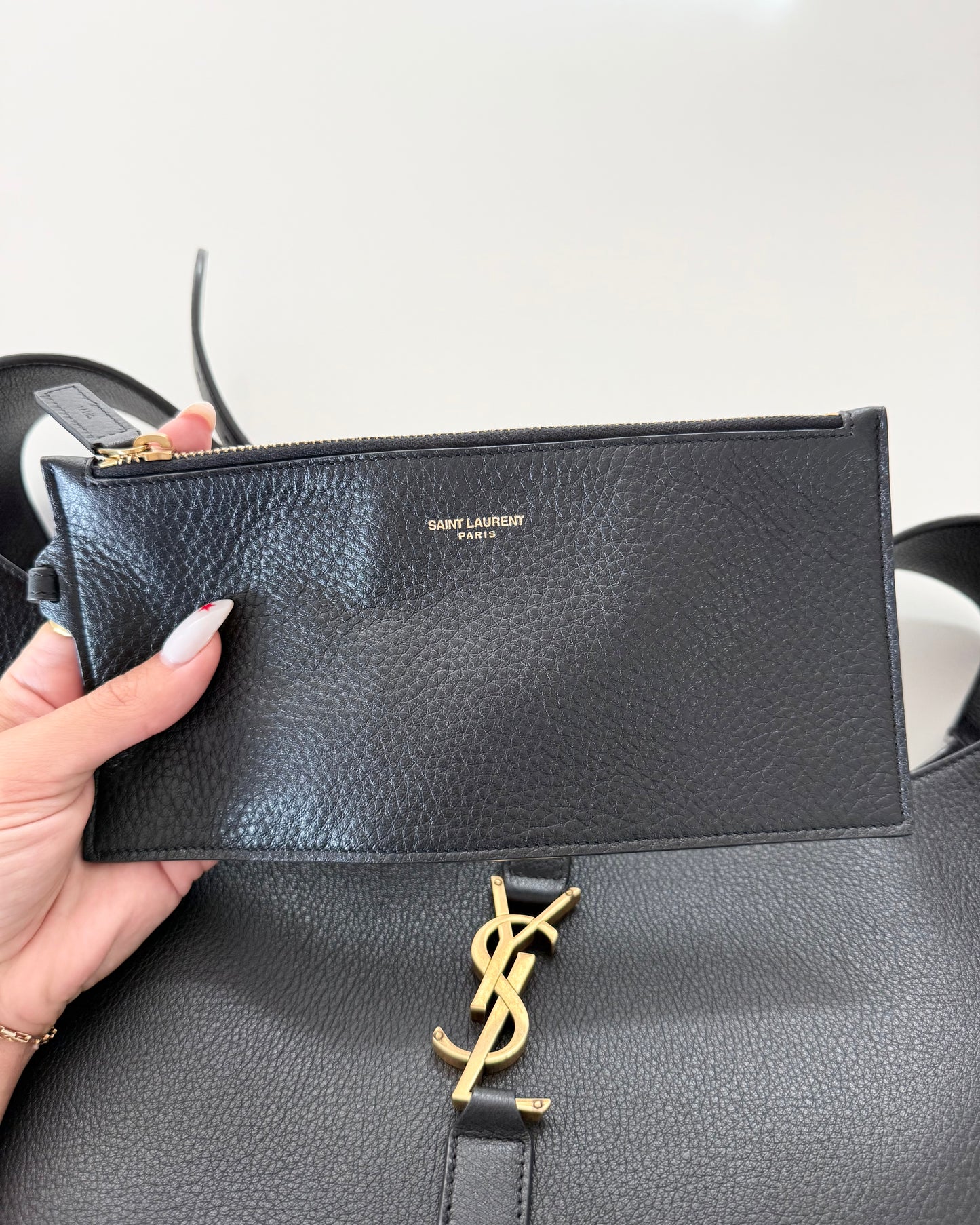 Saint Laurent Black Leather Le5A7 Hobo from 2024