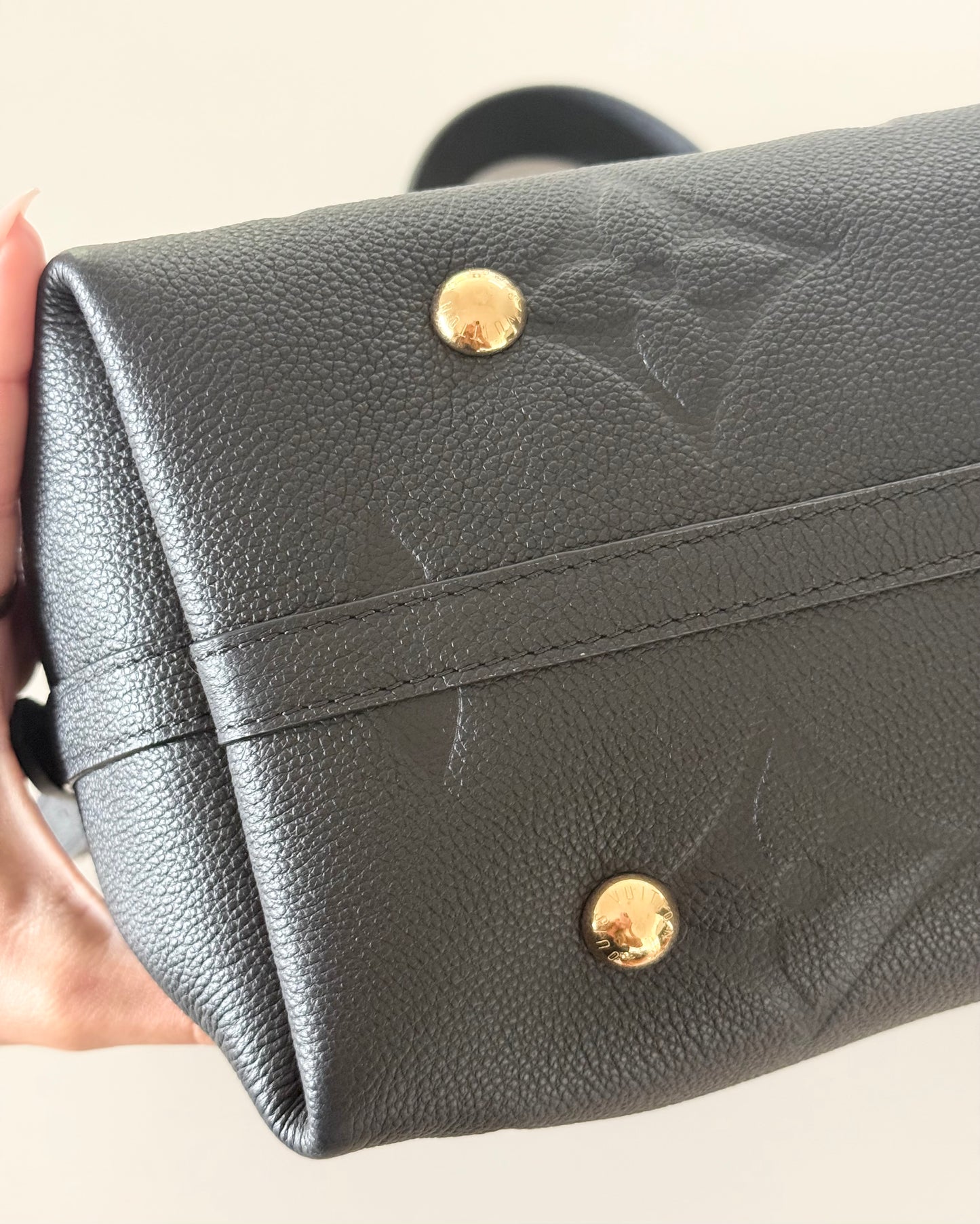 Louis Vuitton Black Monogram Empreinte Leather Carryall MM