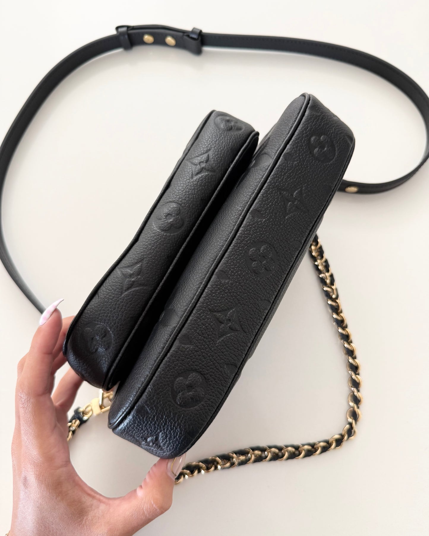 Louis Vuitton Black Monogram Empreinte Leather Multi Pochette Accessories