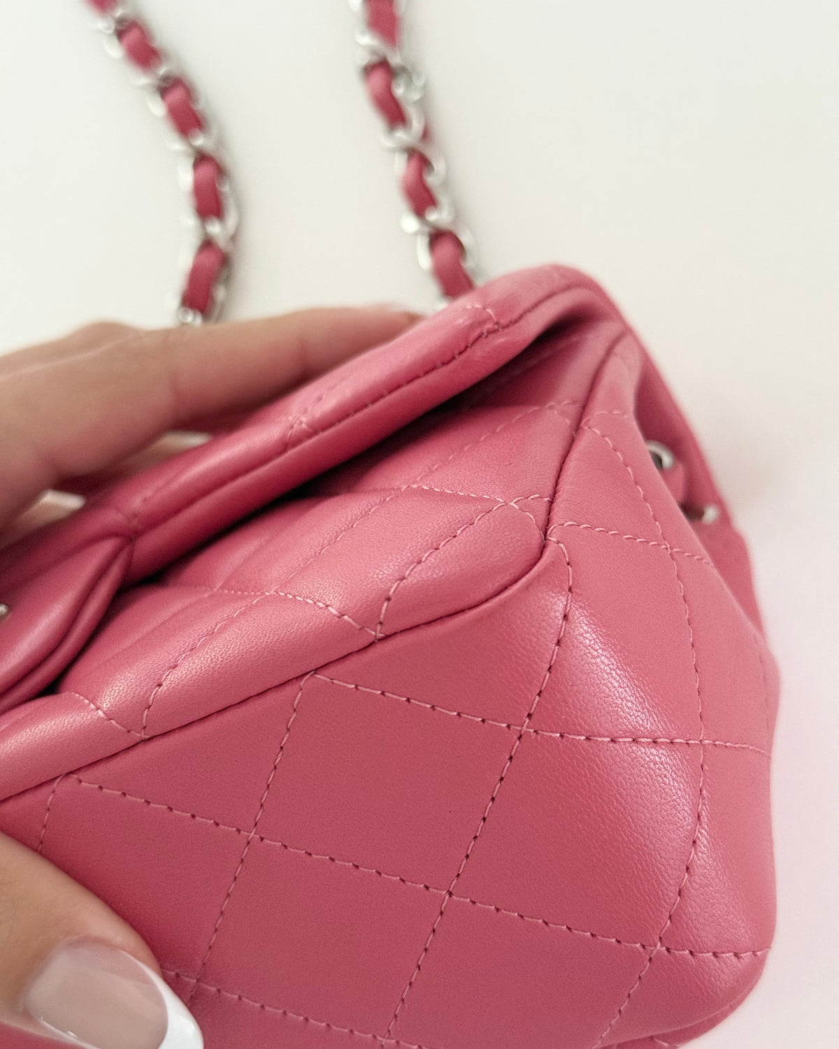 Chanel Pink Quilted Leather Rectangle Mini