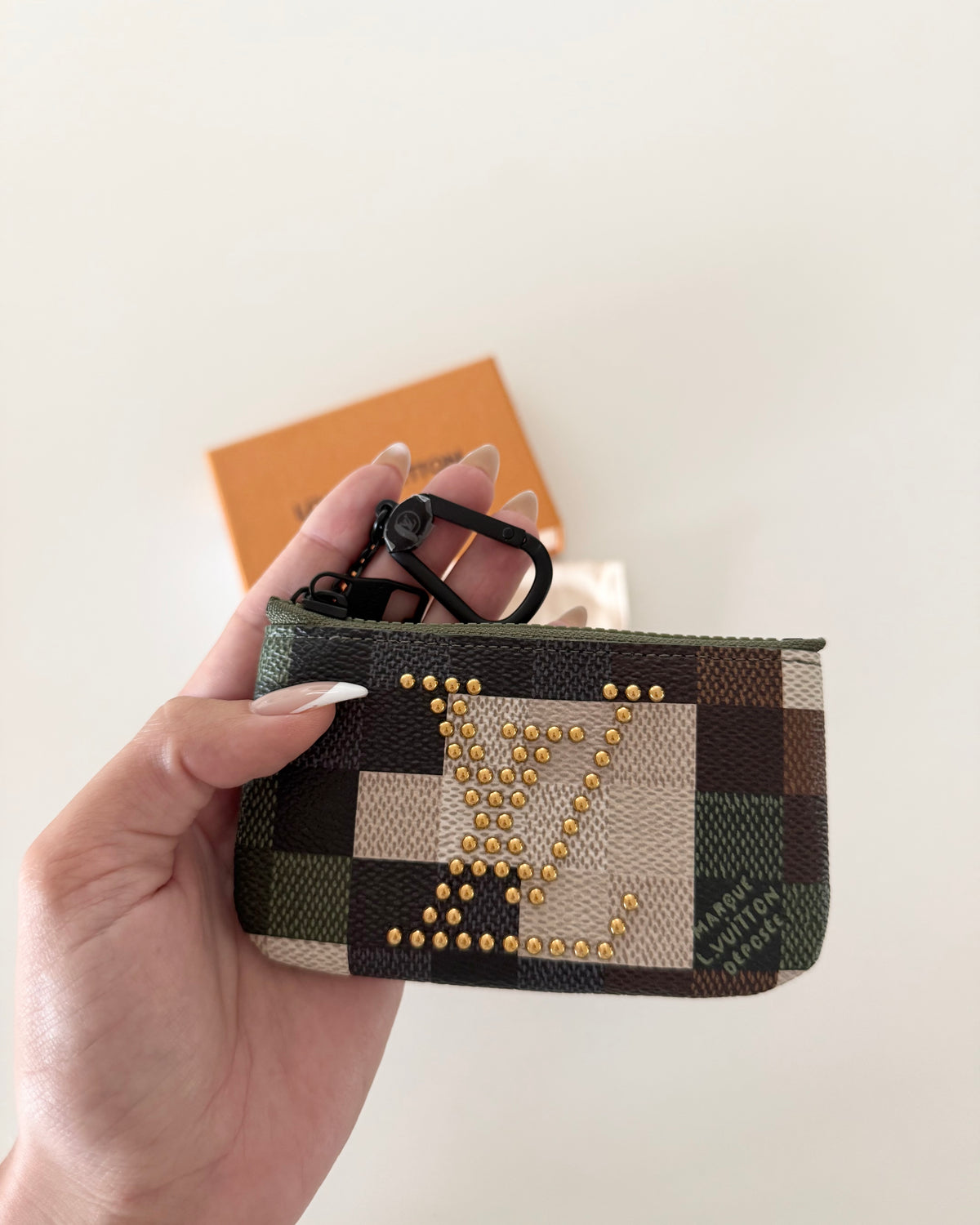 Louis Vuitton Green Damoflage Studded Cles Key Holder from 2024