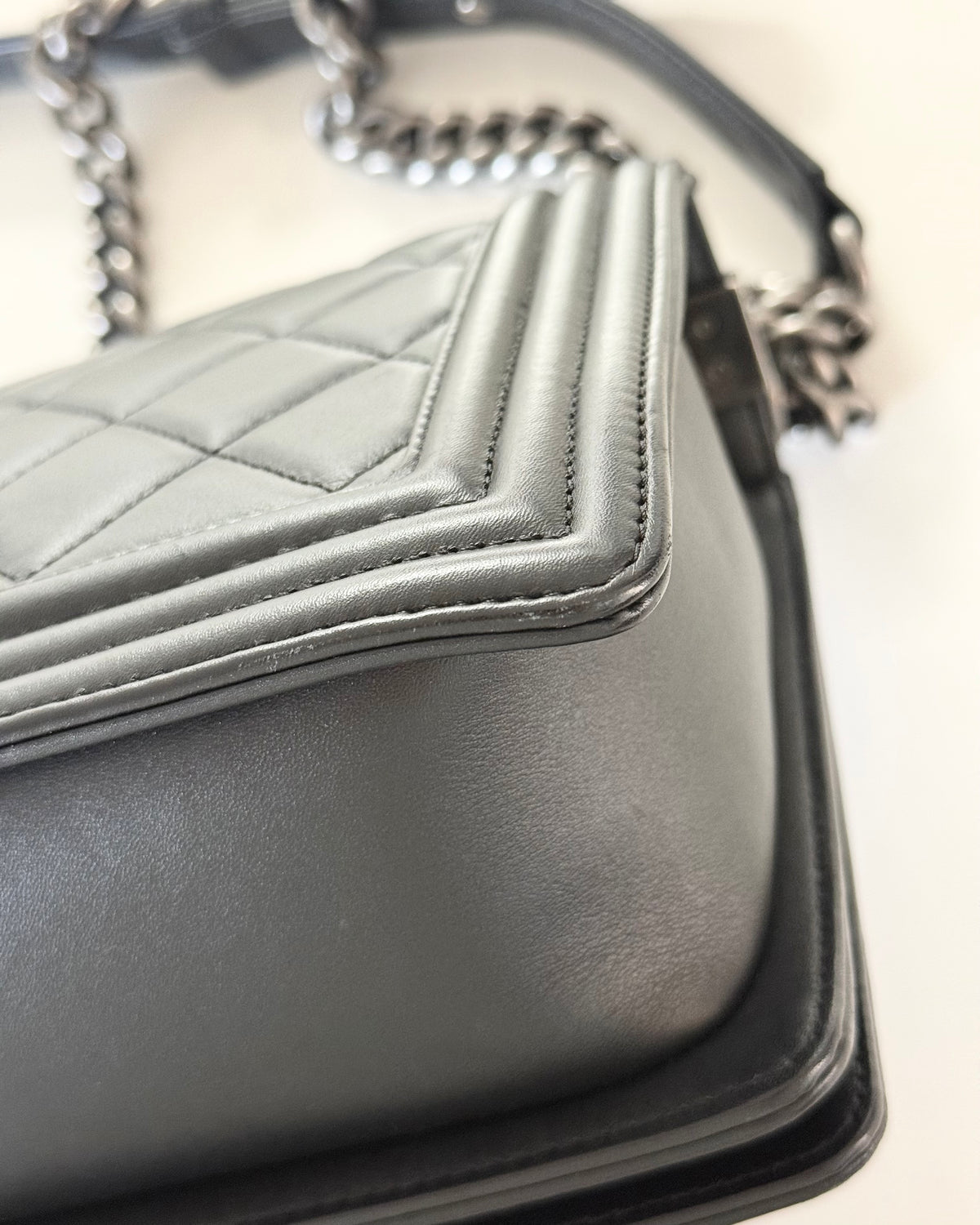 Chanel Black Large Boy Bag with Ruthenium Hardware 19 series from 2014