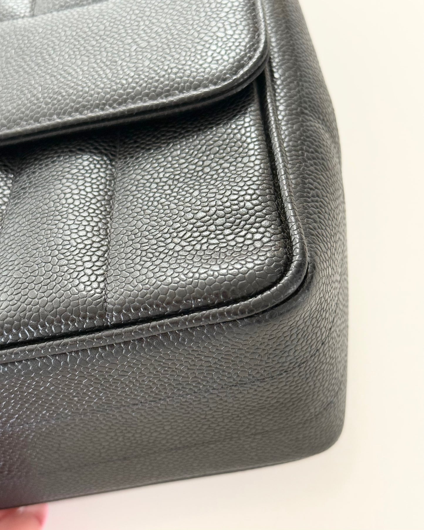 Chanel Vintage Black Caviar Mademoiselle Top Handle Handbag