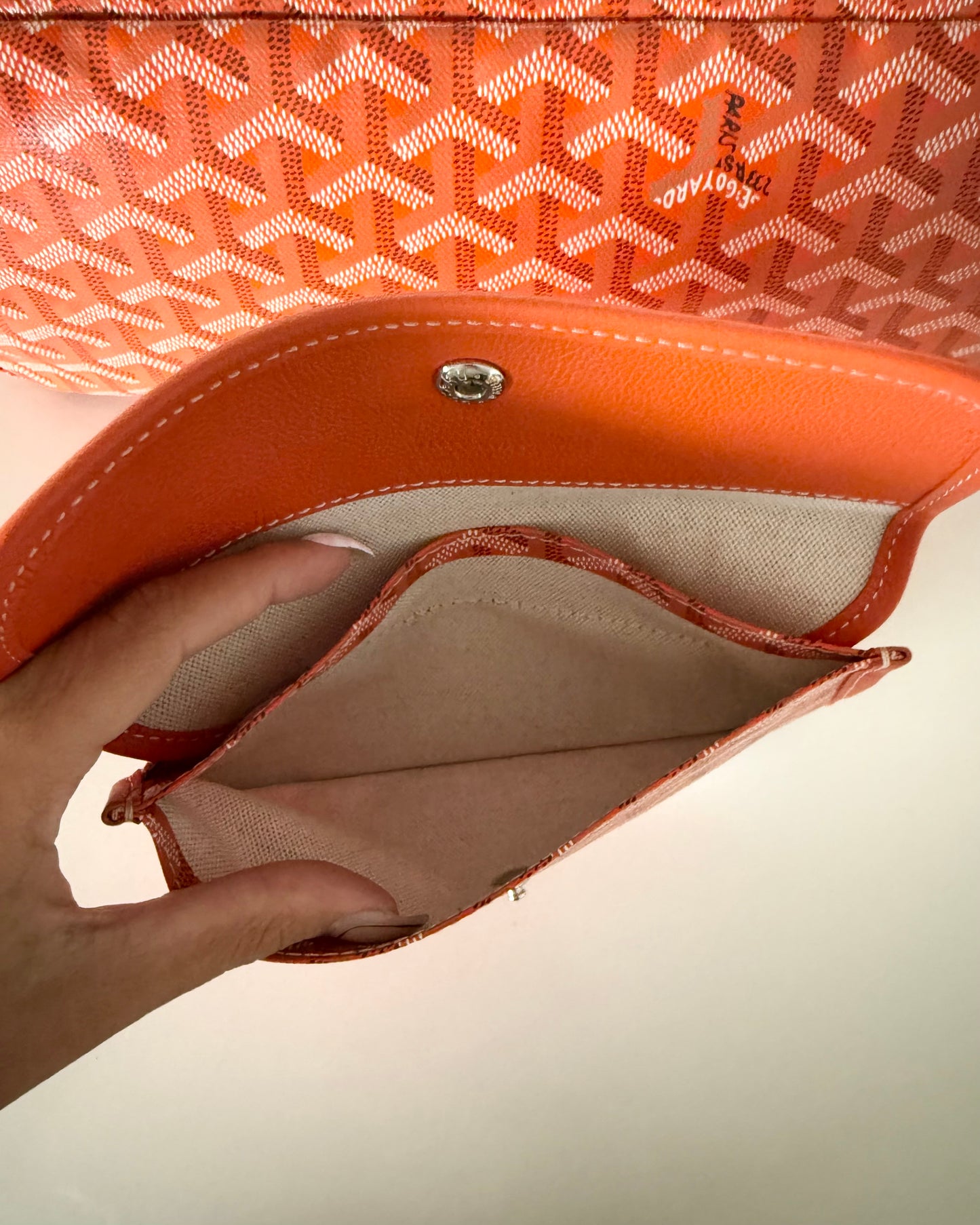Goyard Orange Chevron Printed Coated Canvas Boheme PM Bag