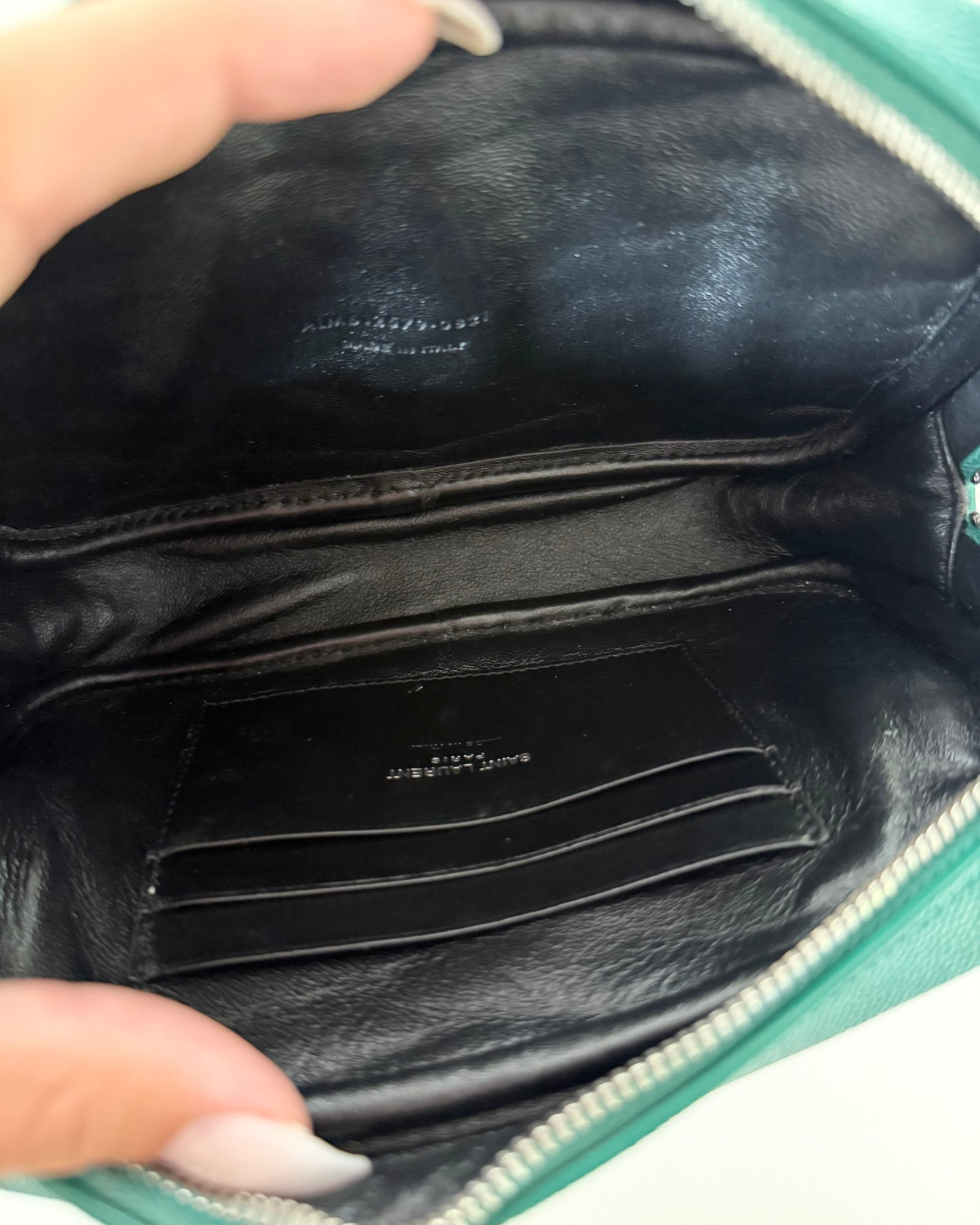 Saint Laurent Green Lou Mini Shoulder Bag