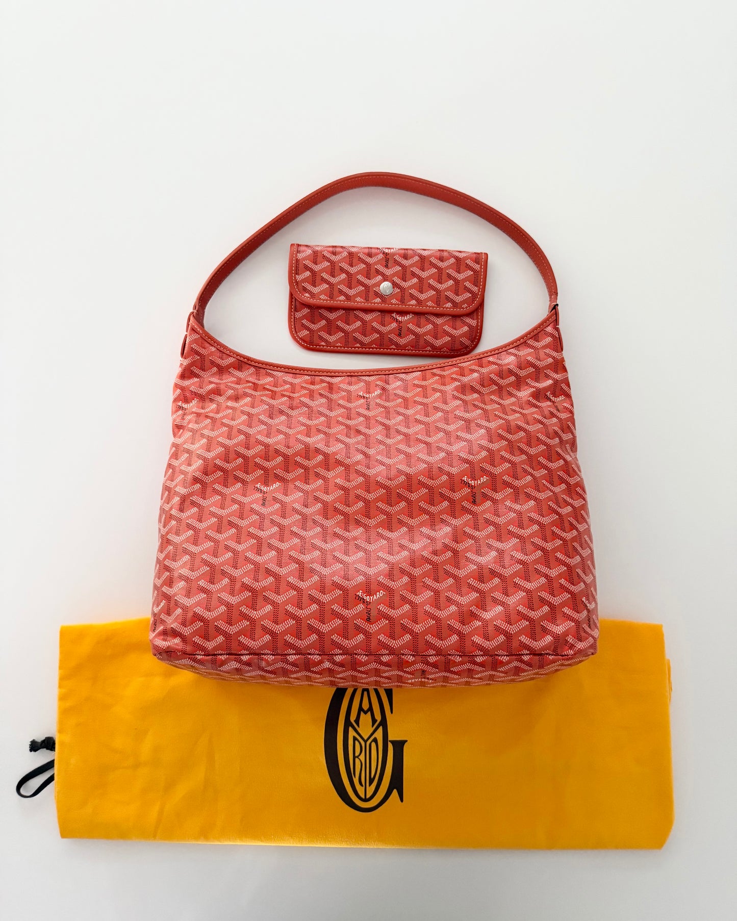 Goyard Orange Chevron Printed Coated Canvas Boheme PM Bag