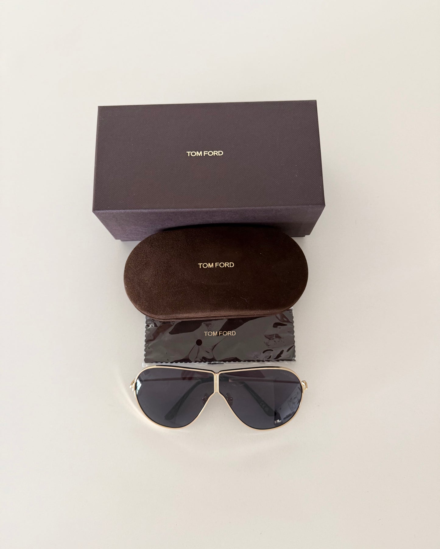Tom Ford Angled Goldtone Aviators