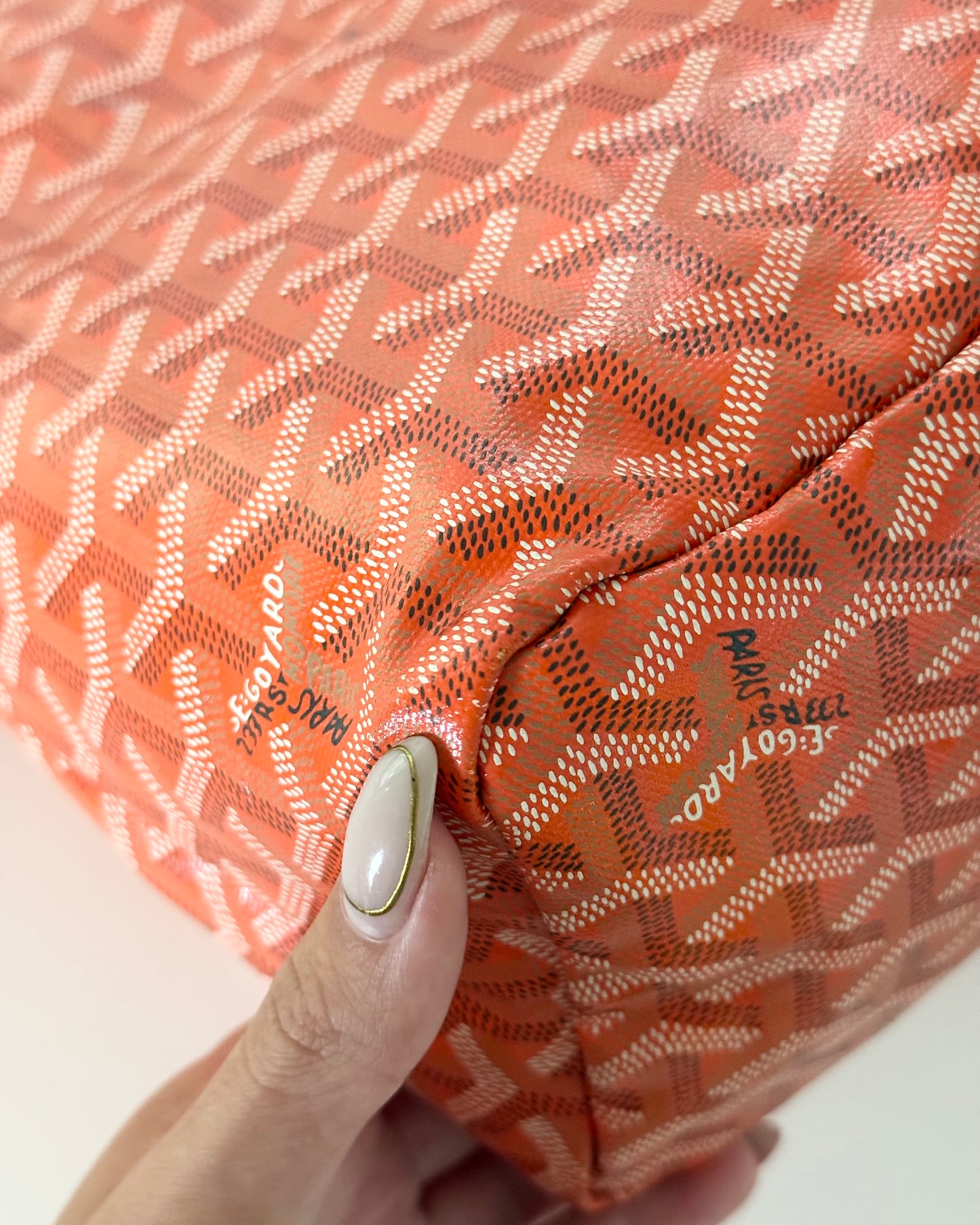 Goyard Orange Chevron Printed Coated Canvas Boheme PM Bag