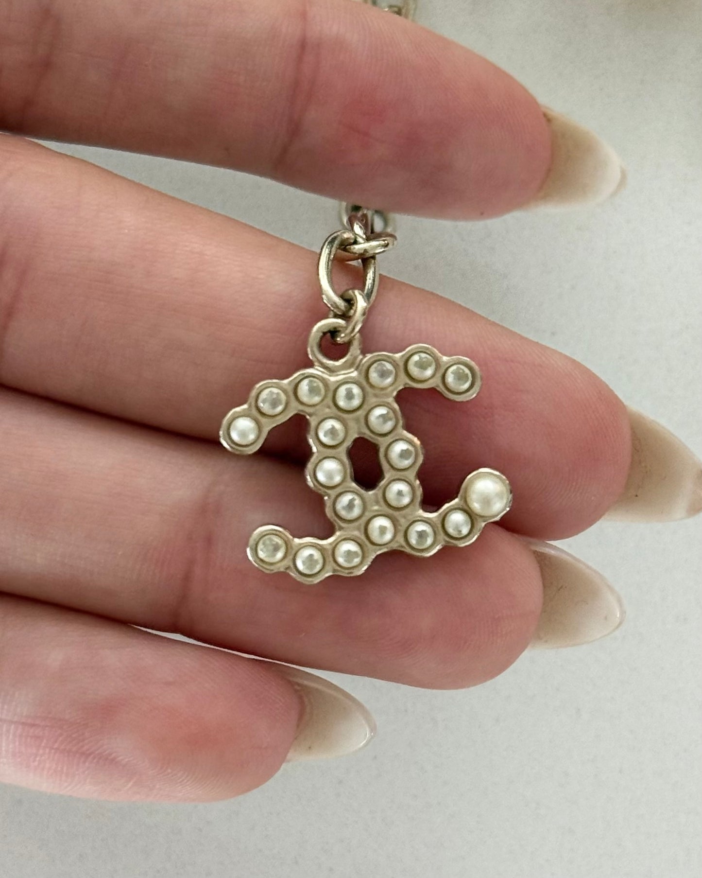Chanel RARE Gold Metal Glass Pearl Medallion Necklace