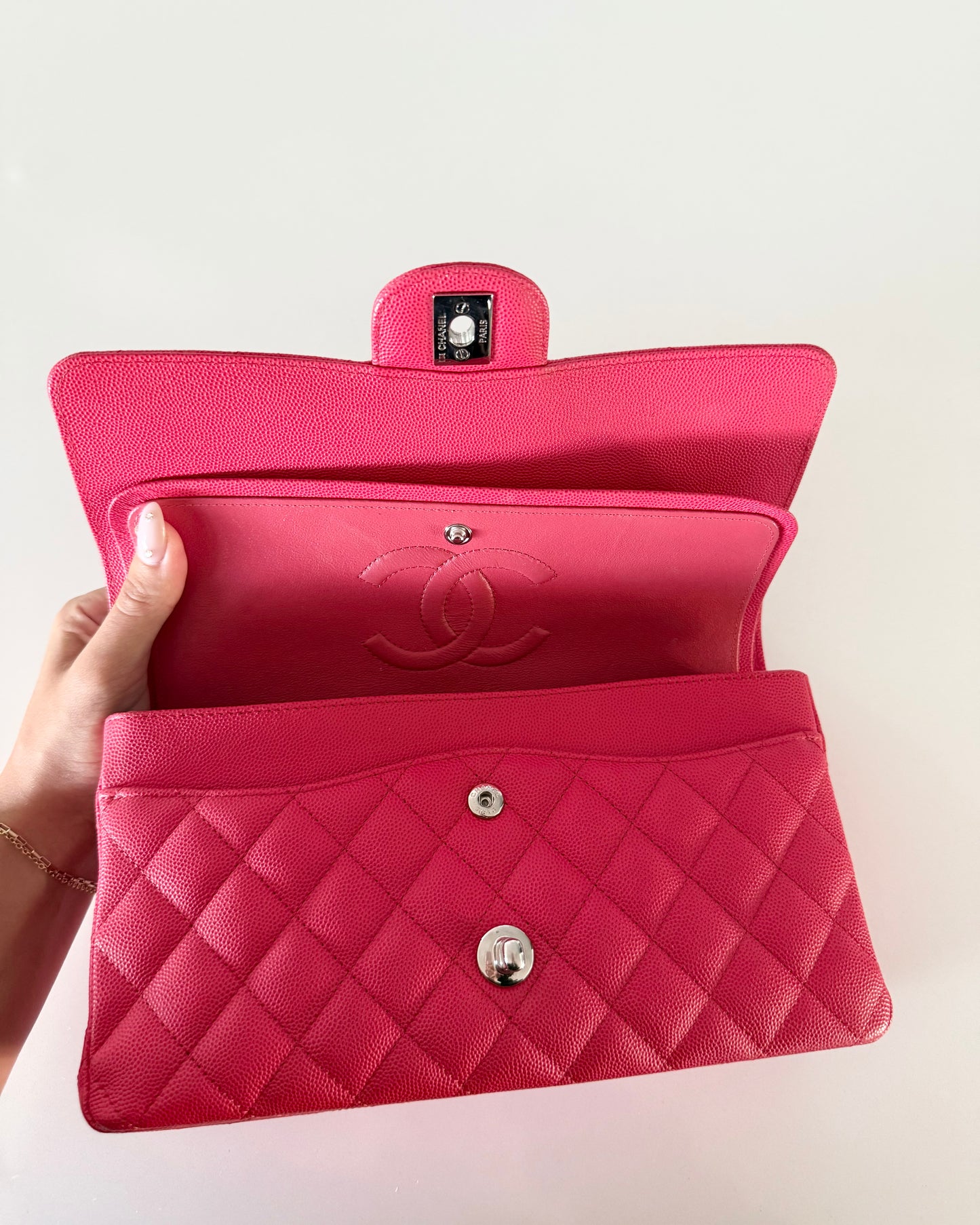 Chanel Red/Coral 11.12 Medium Classic Double Flap