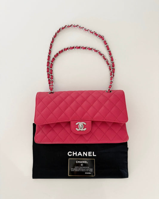 Chanel Red/Coral 11.12 Medium Classic Double Flap