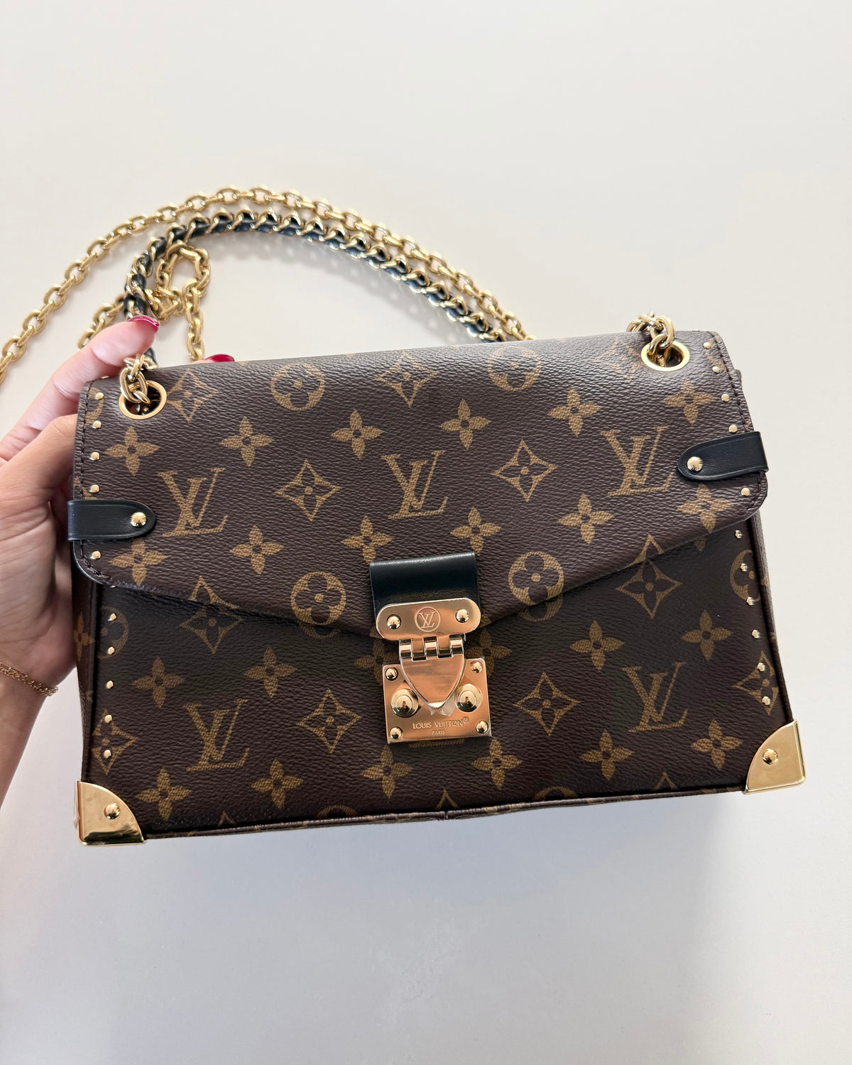 Louis Vuitton Monogram Canvas Studded Trunkie Bag