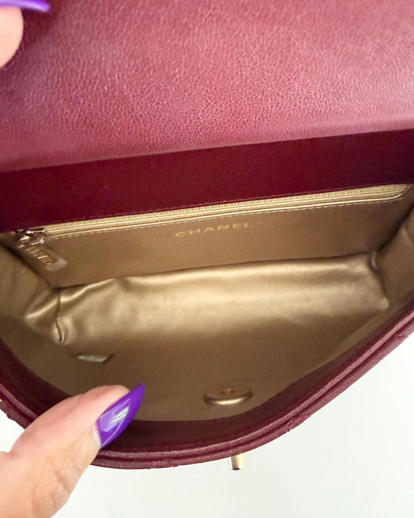 Chanel Burgundy and Black Double Sided Frame Flap Bag 28 series from 2019