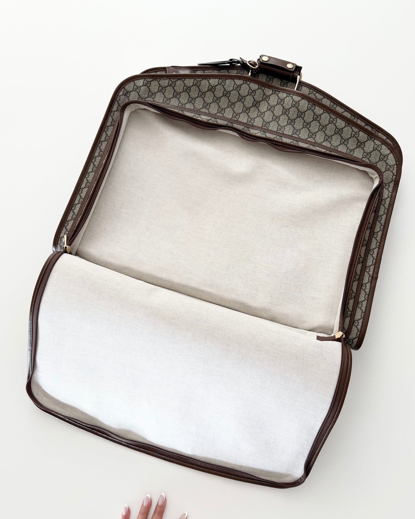 Gucci Beige/Brown Supreme Coated Canvas and Leather Garment Bag