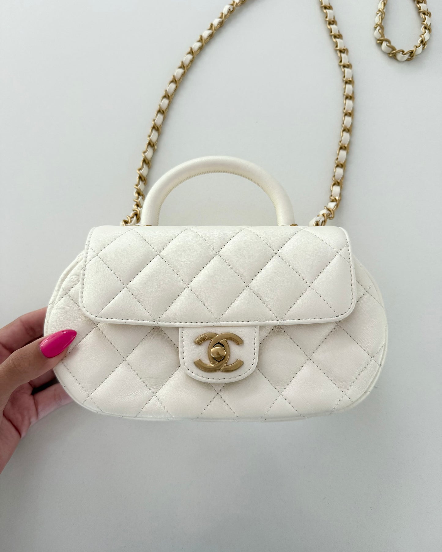 Chanel Pearlized White Baywatch Top Handle Bag