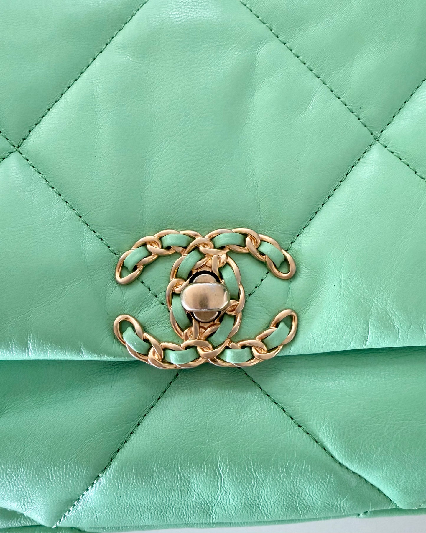 Chanel Mint Green Goatskin Small 19 Bag