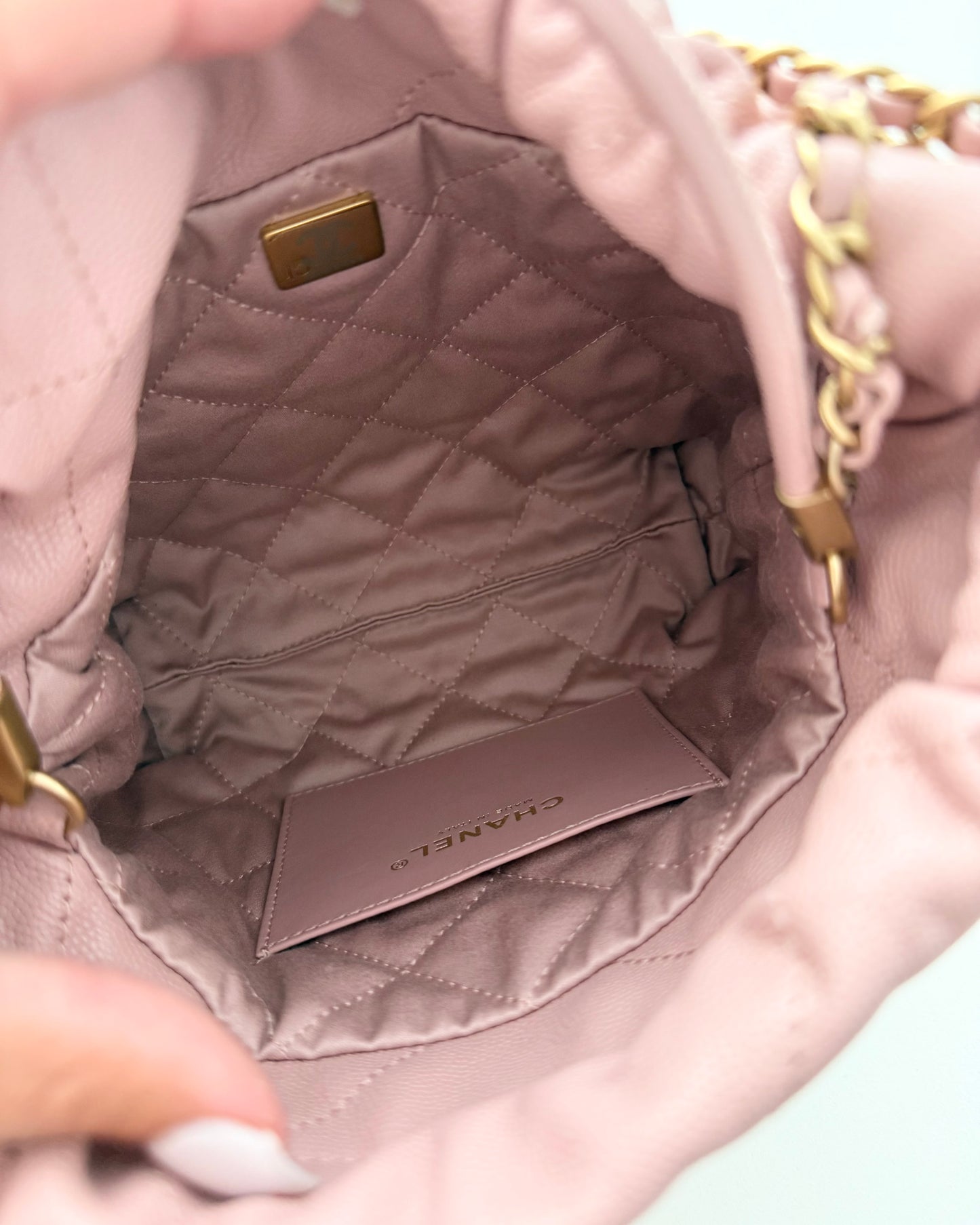 Chanel Light Pink Caviar Mini 22 Bag