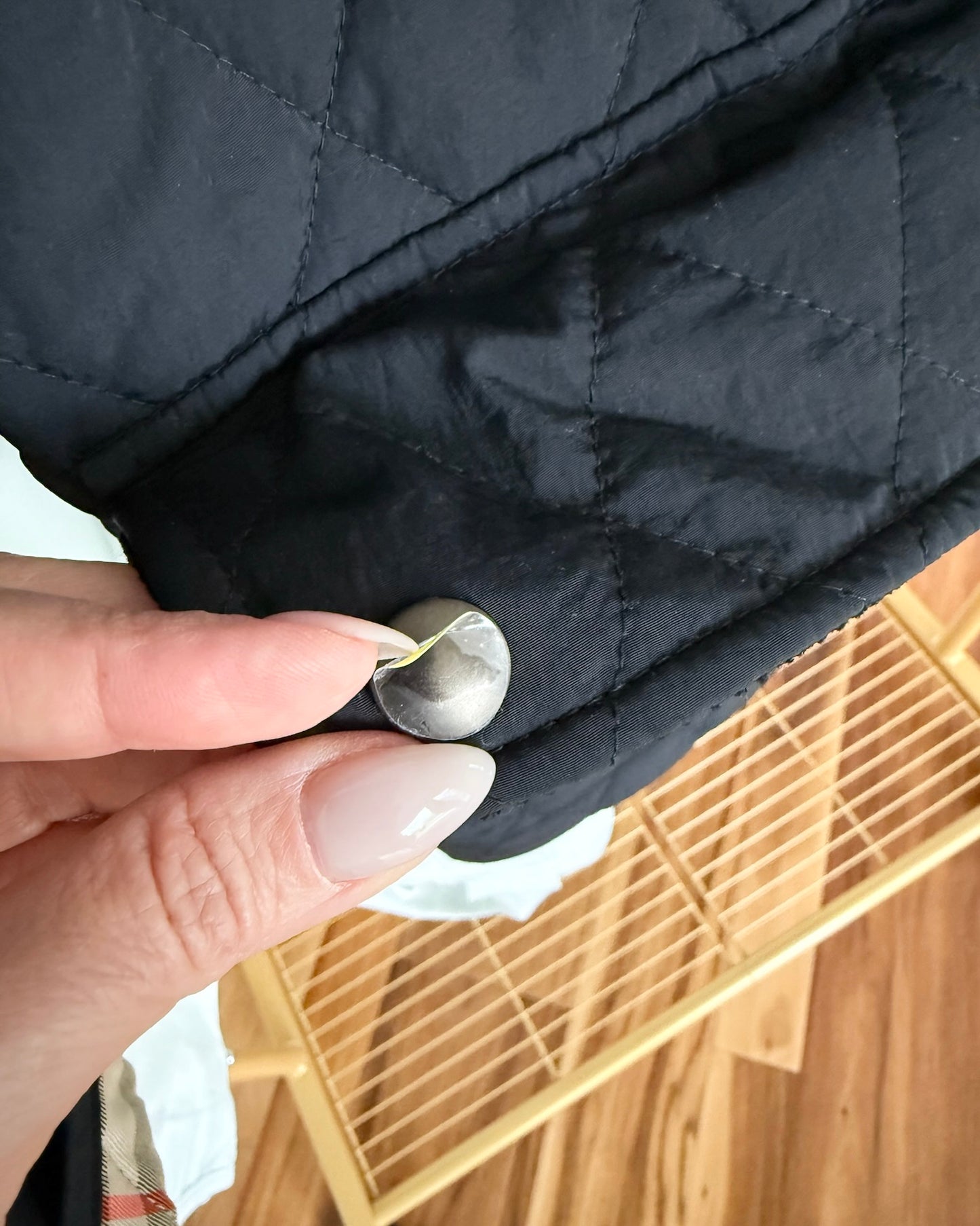 Burberry Black Quilted Nylon Barn Jacket size XS