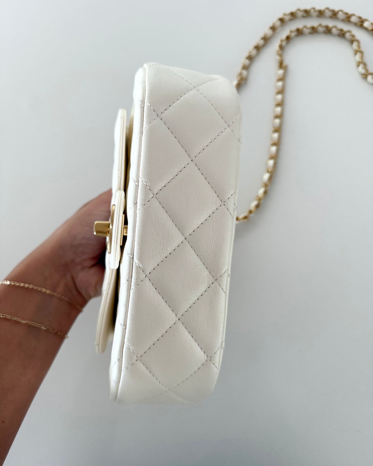 Chanel Pearlized White Baywatch Top Handle Bag