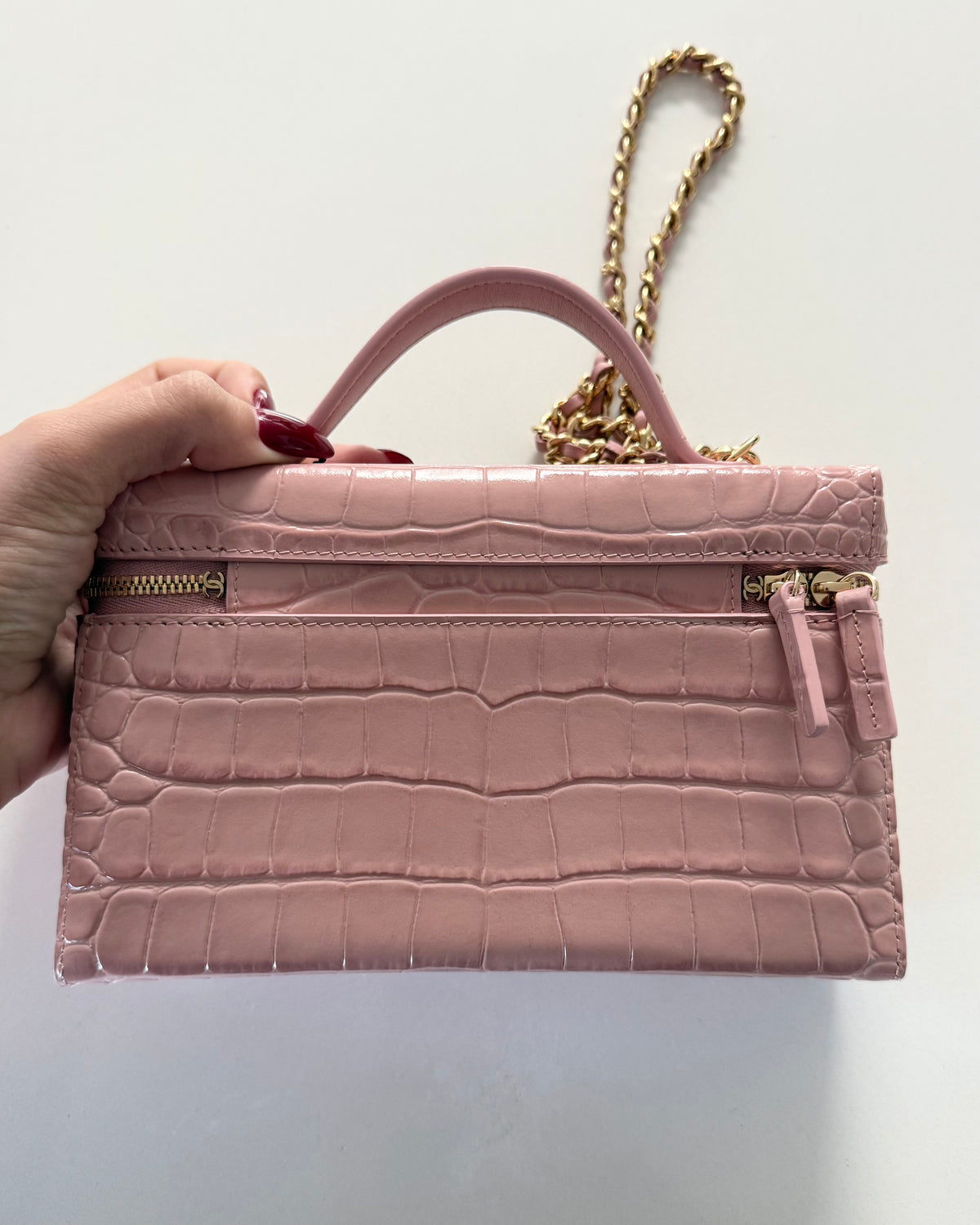 Chanel Pink Croc Embossed Slim Vanity from 2026