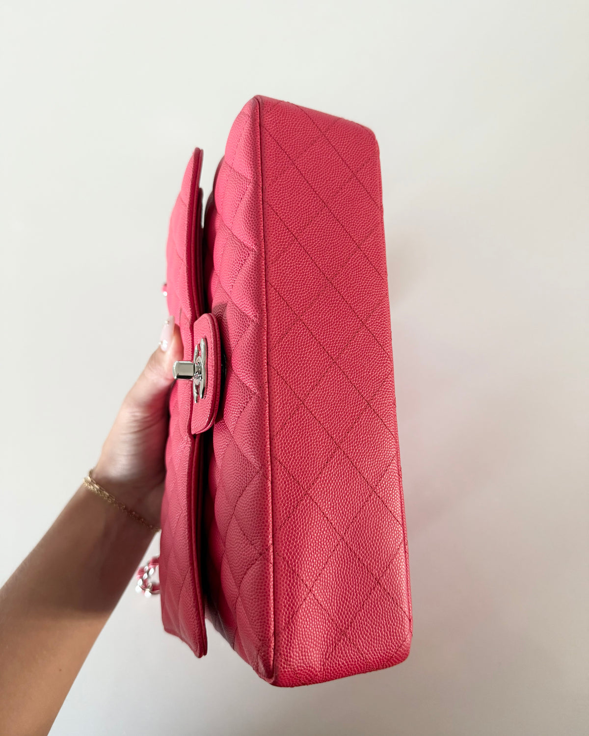 Chanel Red/Coral 11.12 Medium Classic Double Flap