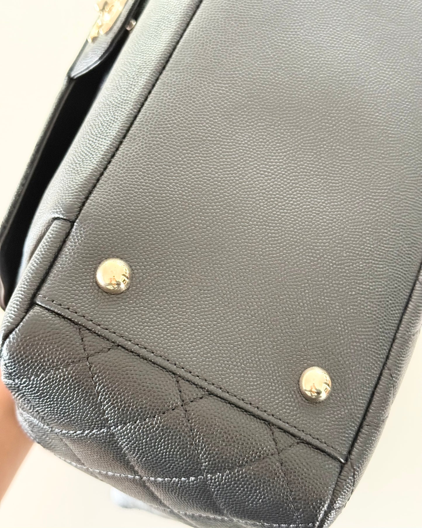 Chanel Black Caviar Front Pocket Large Day Tote
