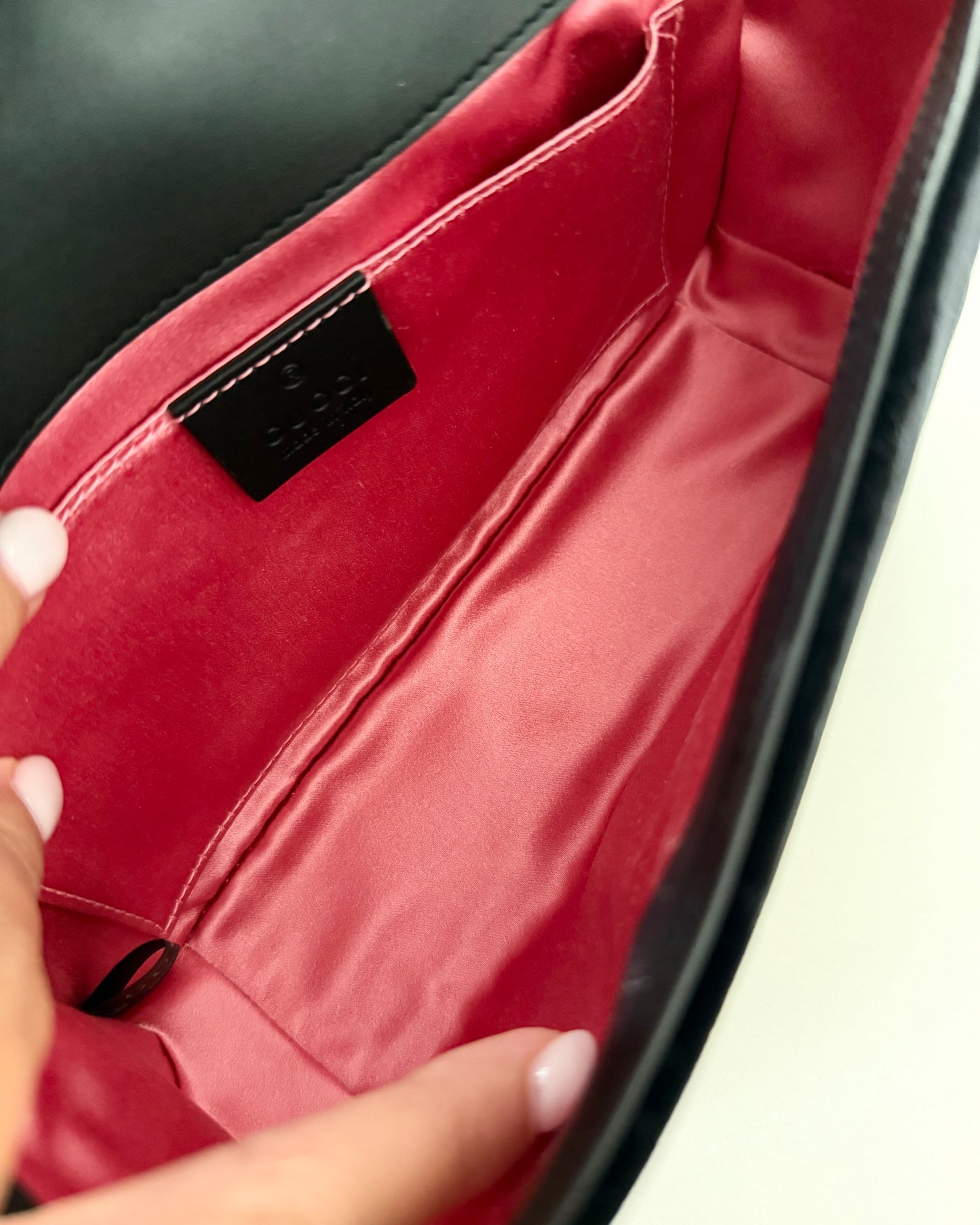Gucci Black Velvet Marmont Mini Crossbody