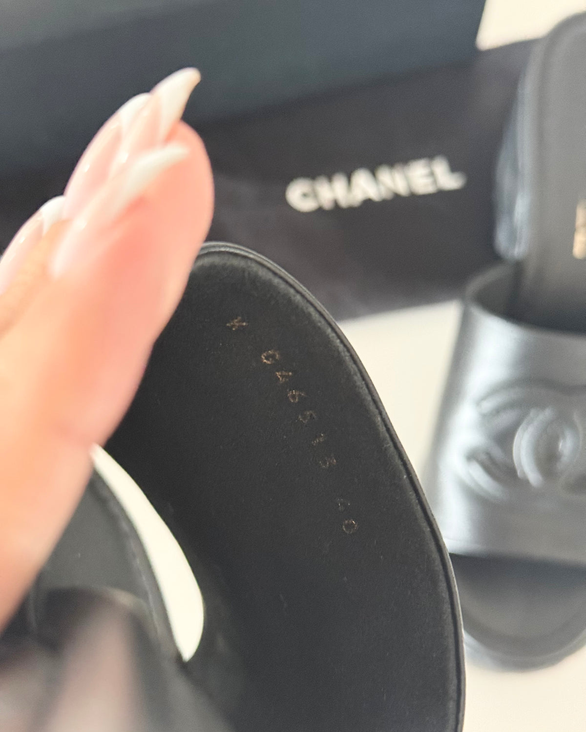 Chanel Black Quilted Platform Logo Heeled Mules Size 40