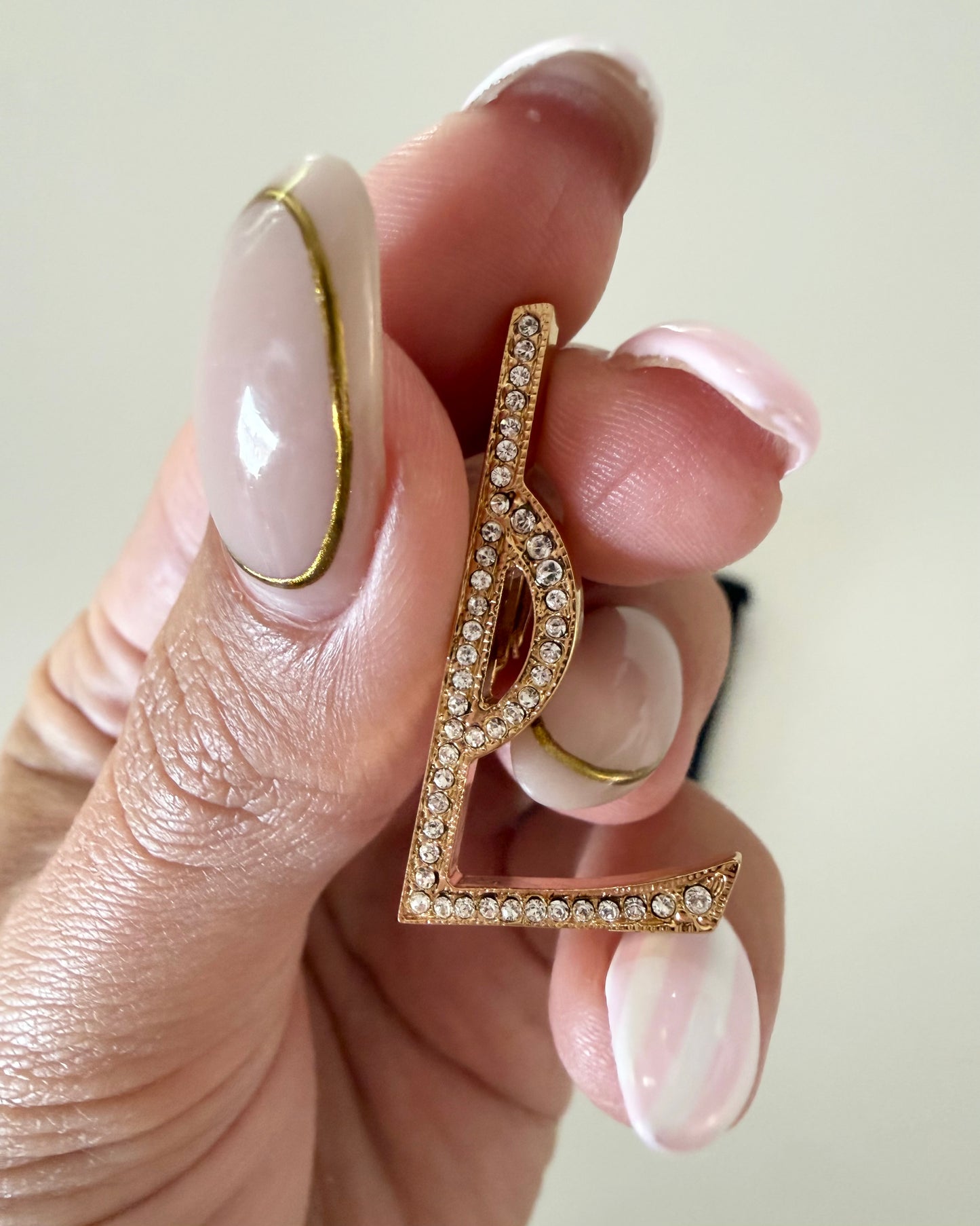 Saint Laurent Gold/Silver-tone Crystal Deconstructed Opyum Clip On Studs