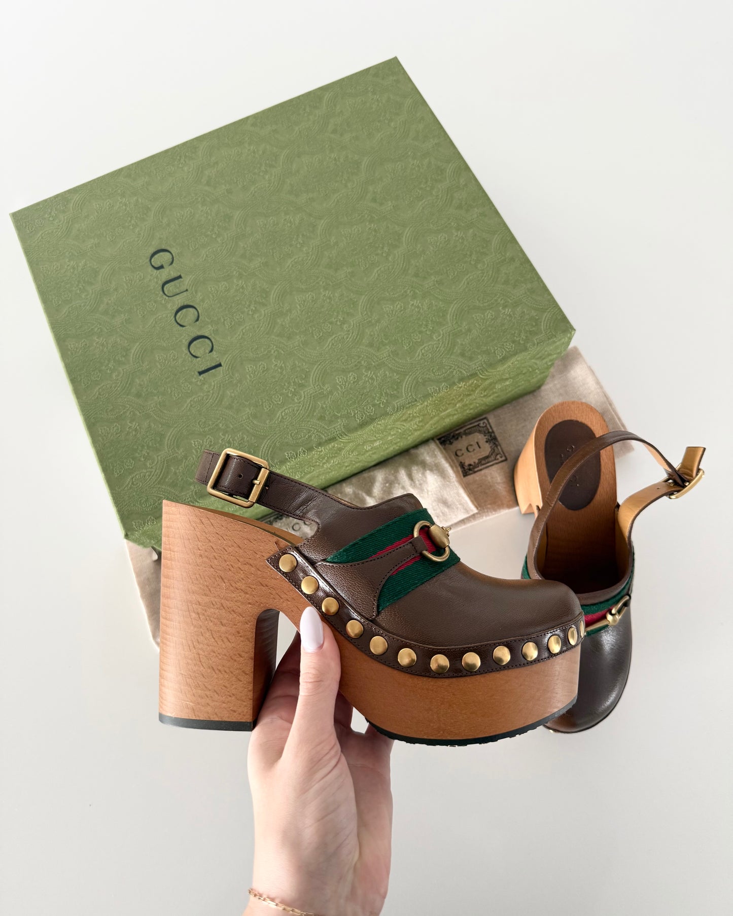 Gucci Quentin Platform Clogs Size 37.5