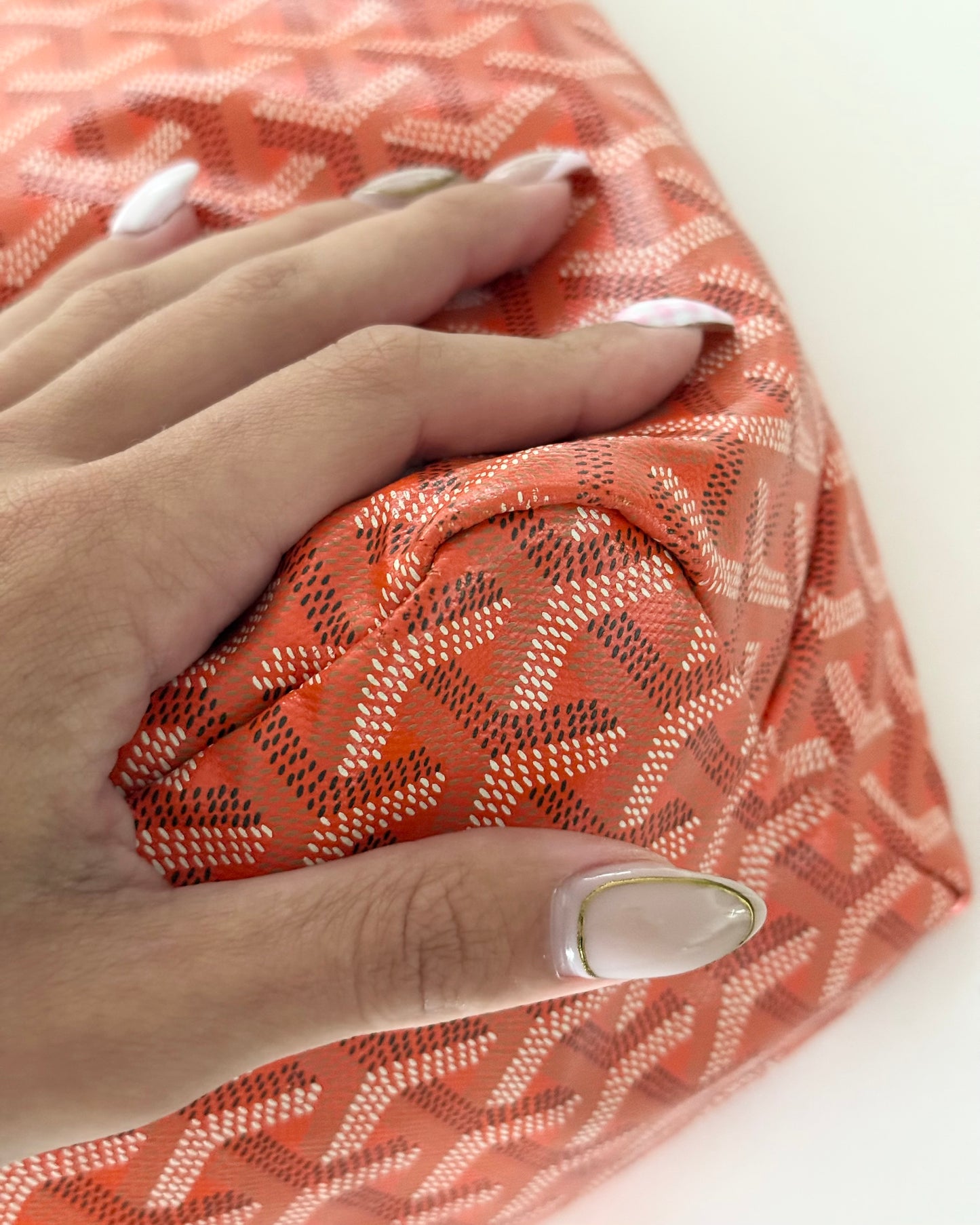 Goyard Orange Chevron Printed Coated Canvas Boheme PM Bag