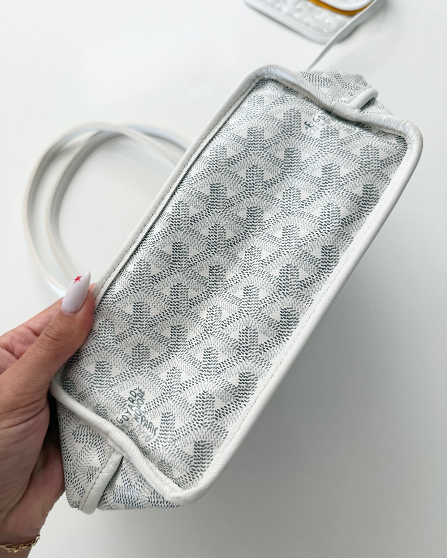 Goyard White Mini Anjou Tote