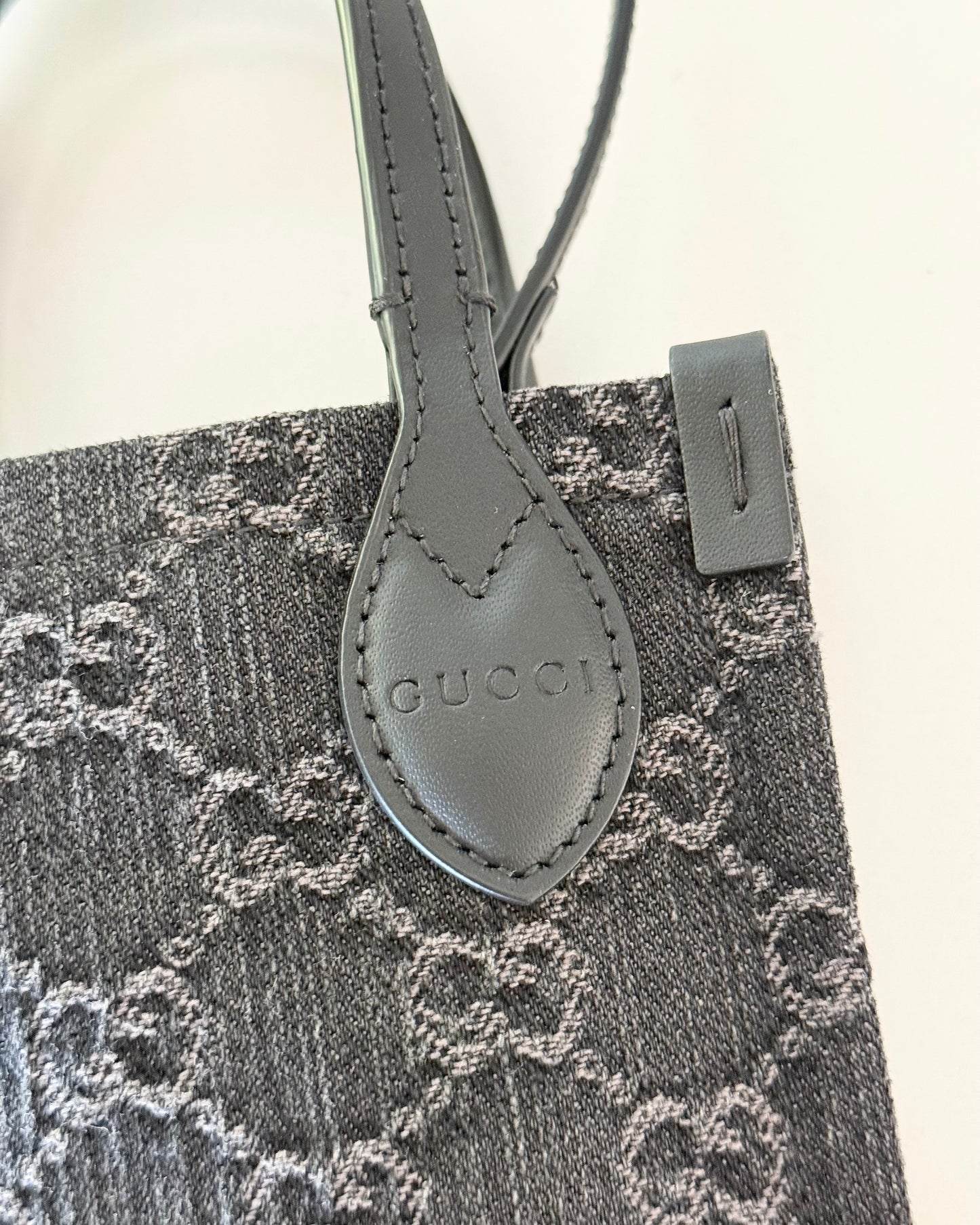 Gucci Black Denim and Leather Mini Tote