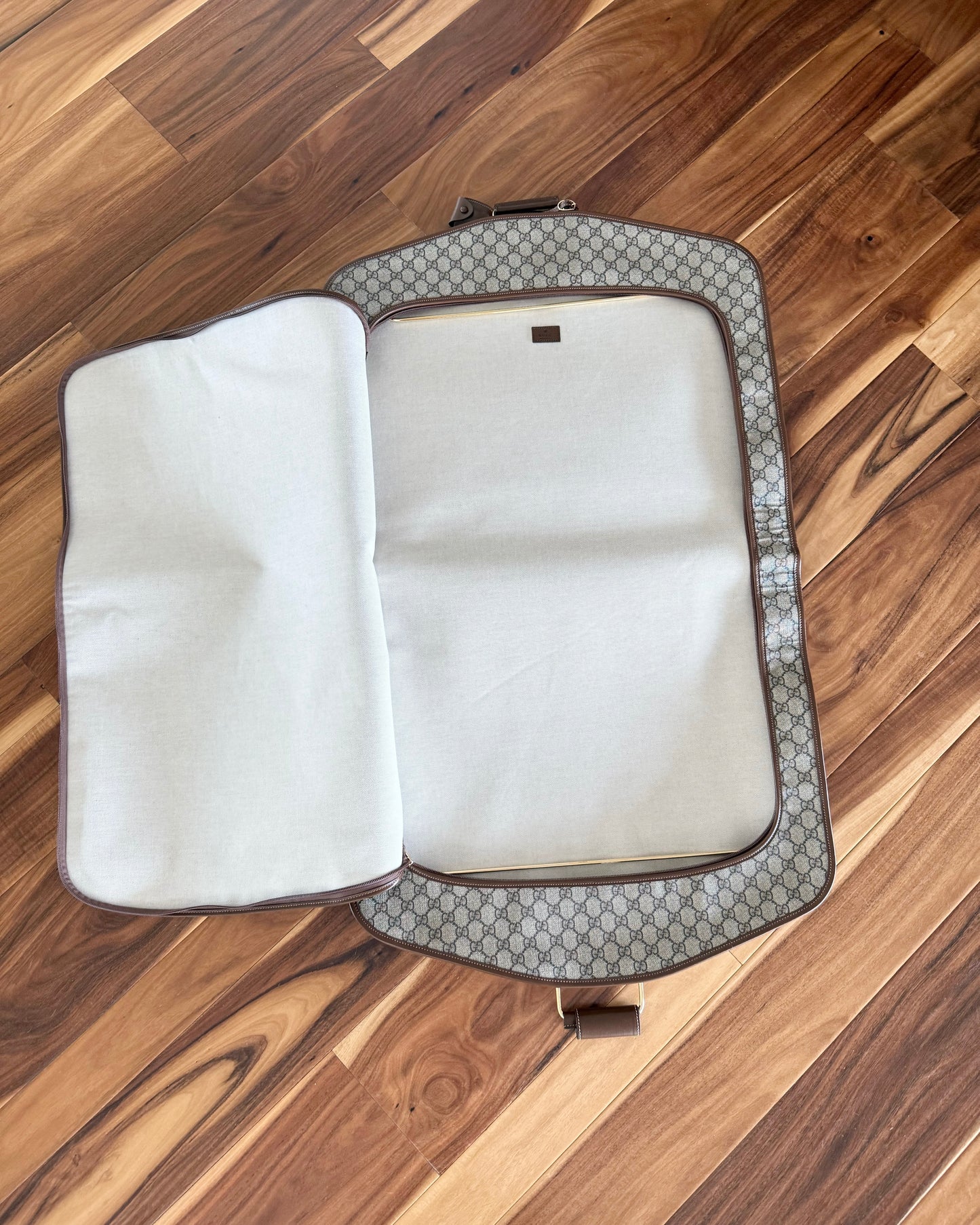 Gucci Beige/Brown Supreme Coated Canvas and Leather Garment Bag