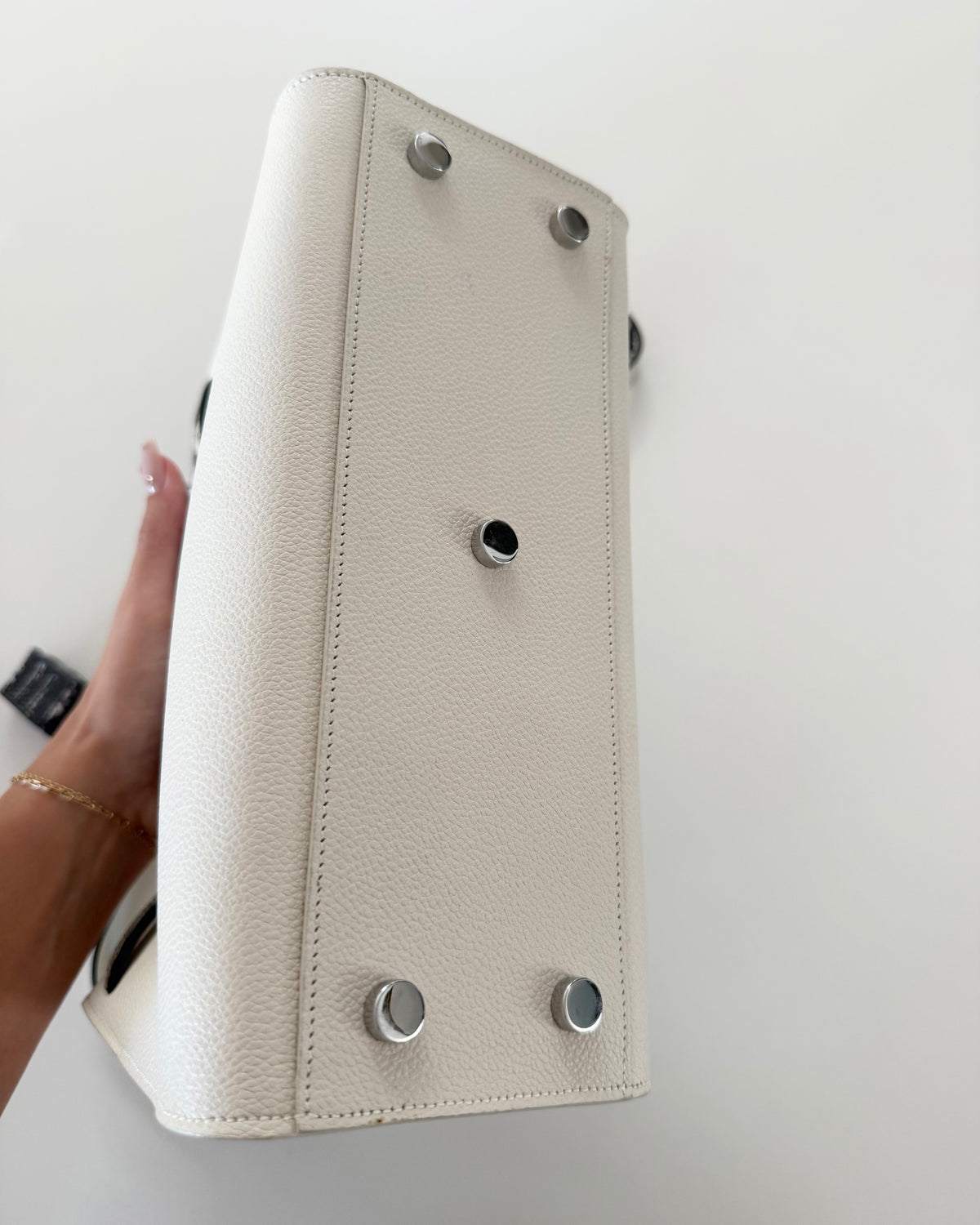 Saint Laurent Ivory Leather and Snake Embossed Sac de Jour Tote from 2016