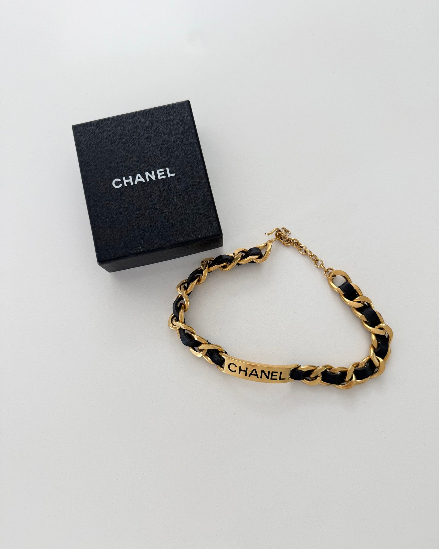 Chanel Vintage 1995 Barbie Logo Plate Choker