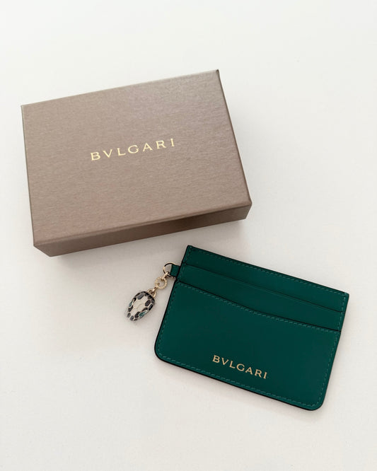 Bulgari Green Serpenti Hanging Snake Card Holder