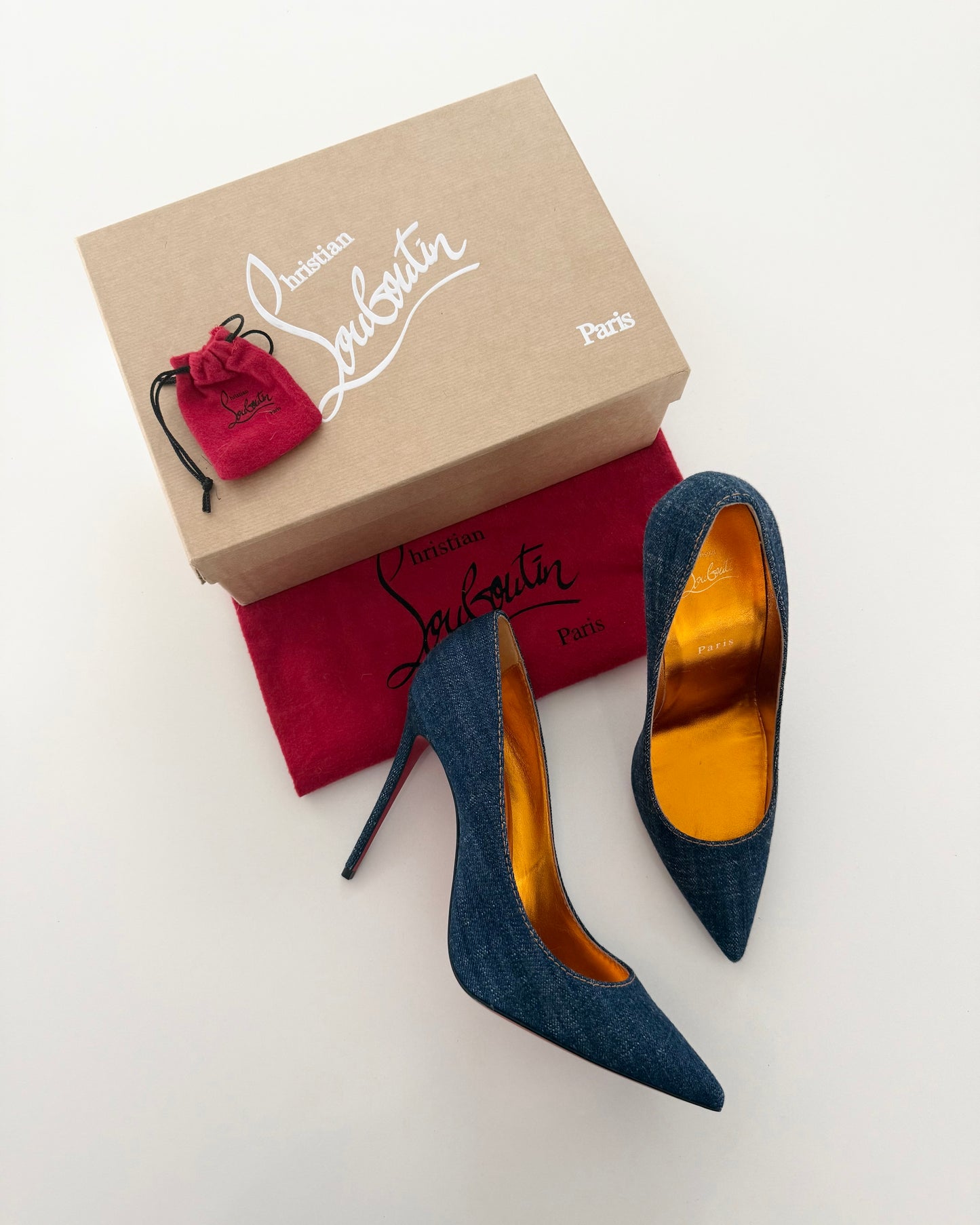 Christian Louboutin Denim Kate 100’s Size 42