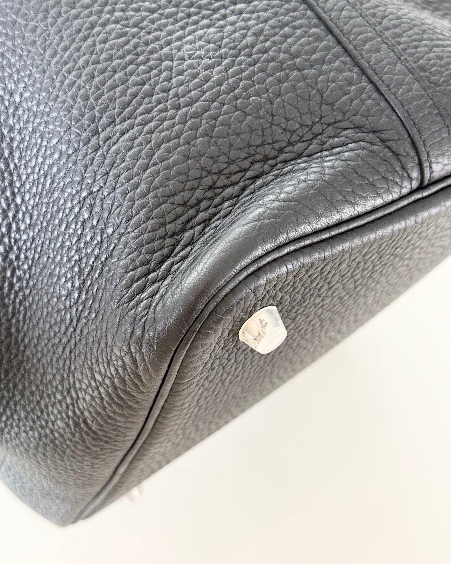 Hermes Black Clemence Picotin 22 with Palladium Hardware from 2020 (Y)