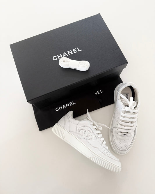 Chanel White Logo Sneakers from 2023 size 37.5