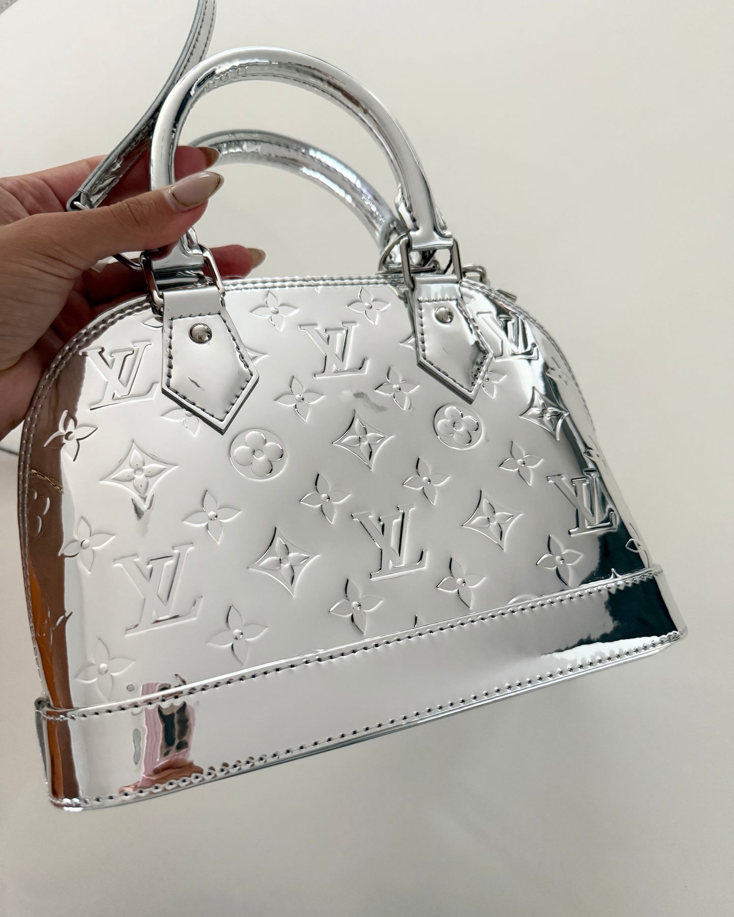 Louis Vuitton Silver Mirror Canvas Alma BB from 2025