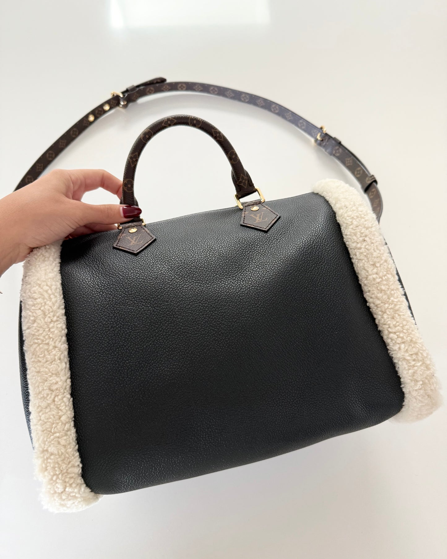 Louis Vuitton Black Leather Monogram Teddy Speedy 30 from 2020