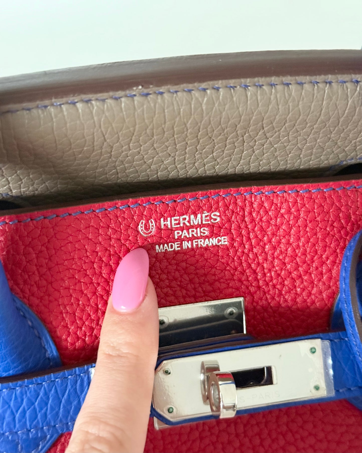 Hermes Special Order Tri-Color Togo Leather Birkin 35 with Palladium Hardware from 2012